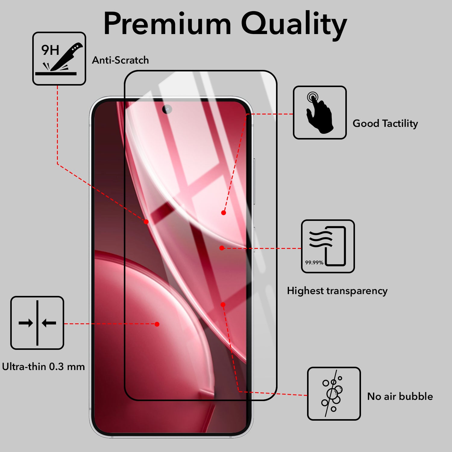 (Pack of 2) Tempered Glass For Vivo Y31 5G Military-Grade Gorilla Screen Protector With Installation Kit | Shatterproof, Full Coverage, HD Clear, Scratch Resistant
