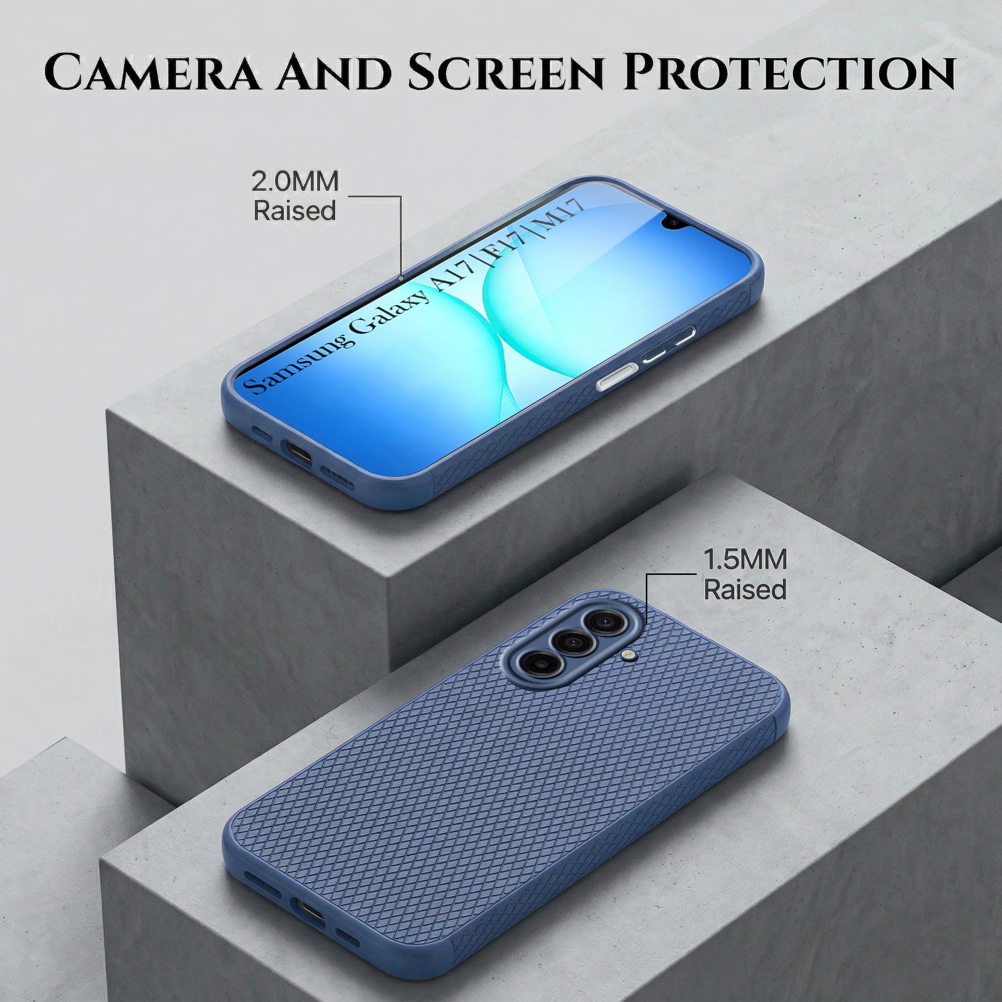 For Samsung Galaxy A17 | Samsung F17 | Samsung M17 5G Combo with Back Cover and 9H Tempered Glass (Liquid Silicone | Camera Protection | Oleophobic Coating Screen Glass)