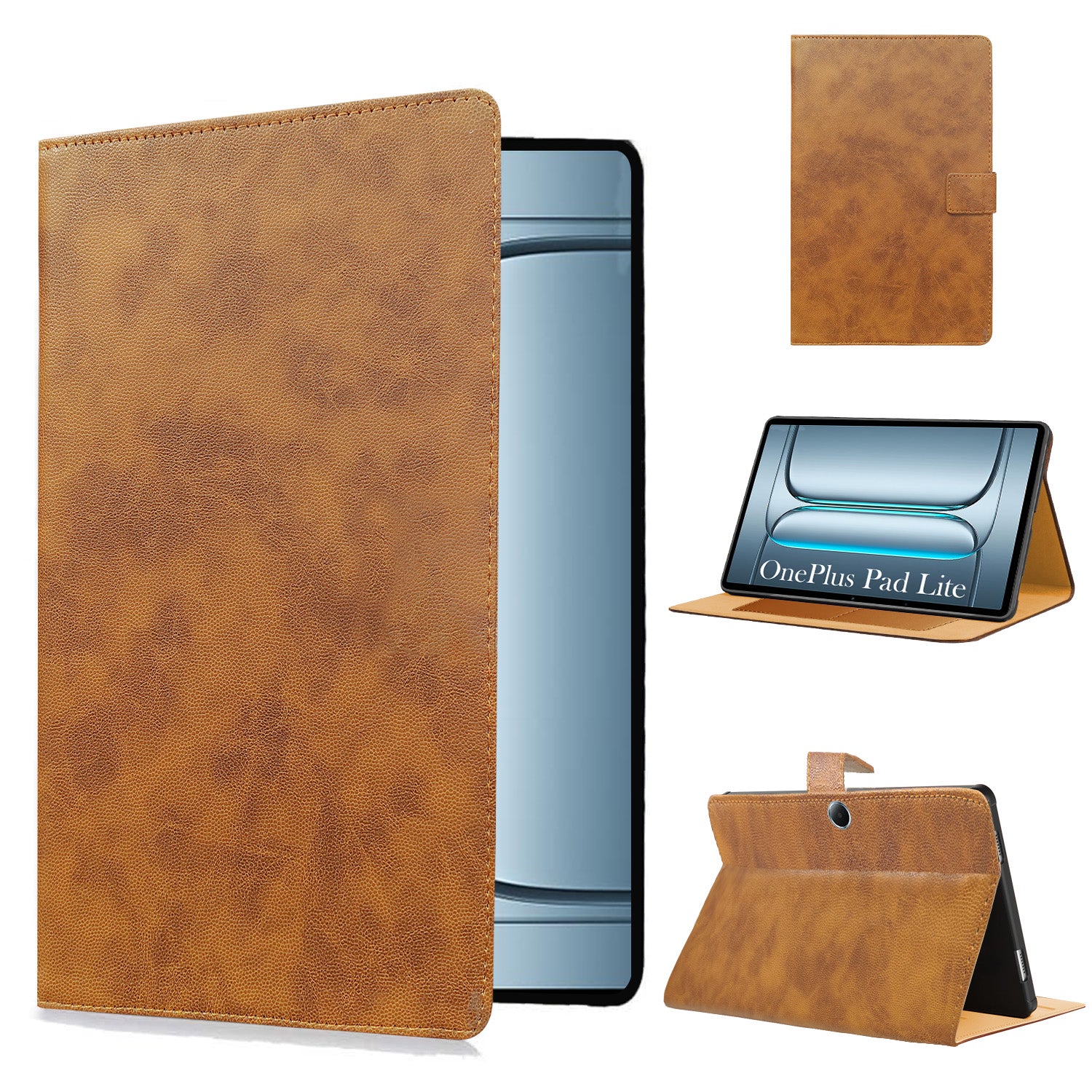 For OnePlus Pad Lite 11 Inch OPD2480 Flip Cover Folio Cover (PU Leather | Multi-Angle Smart Stand | Card Storage Slots | Silicone Back Pouch)