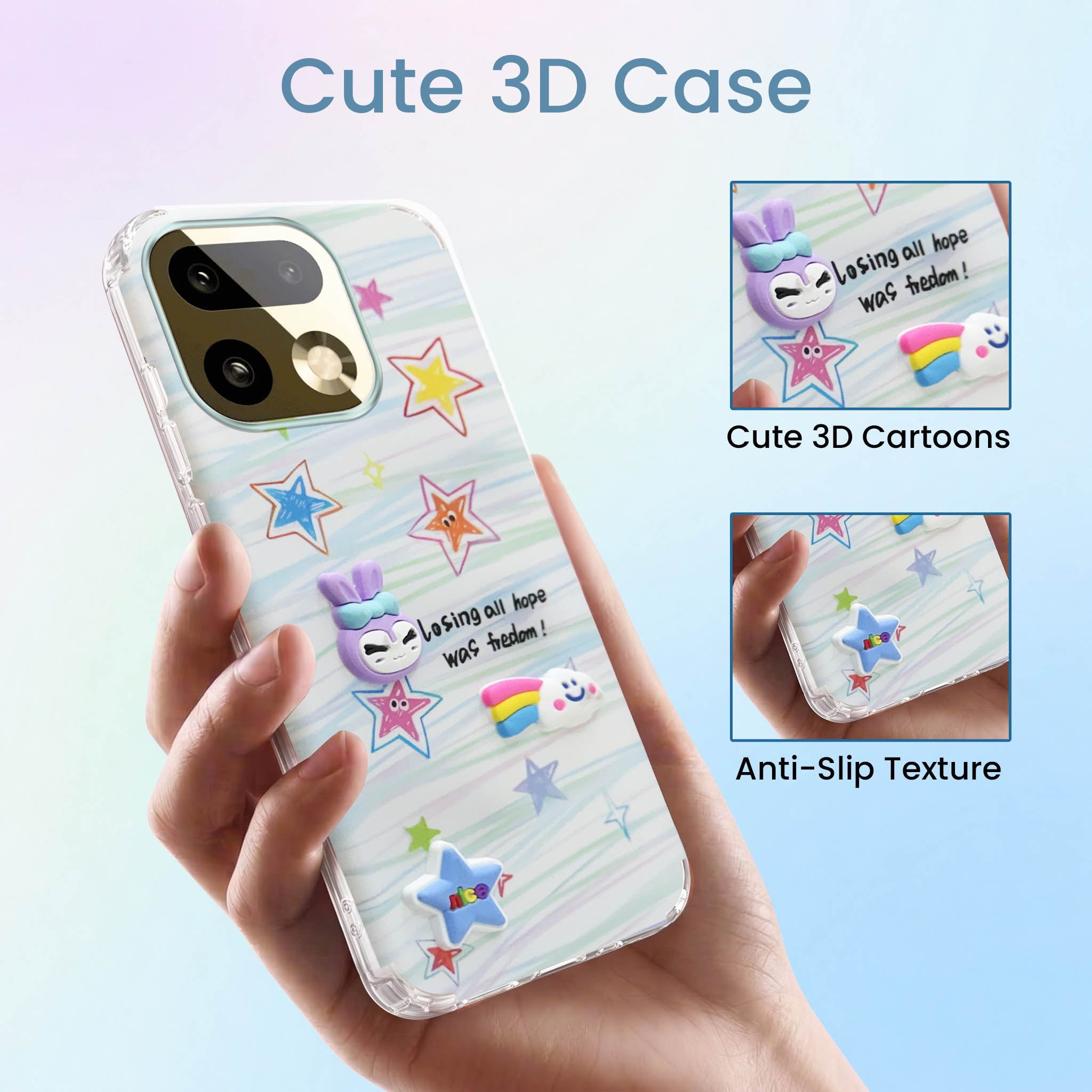 For Realme 16 Pro Plus 5G Back Cover Case (3D Cute Cartoons | Hard Back Side Soft | Matte Premium Finish | HD Printing)