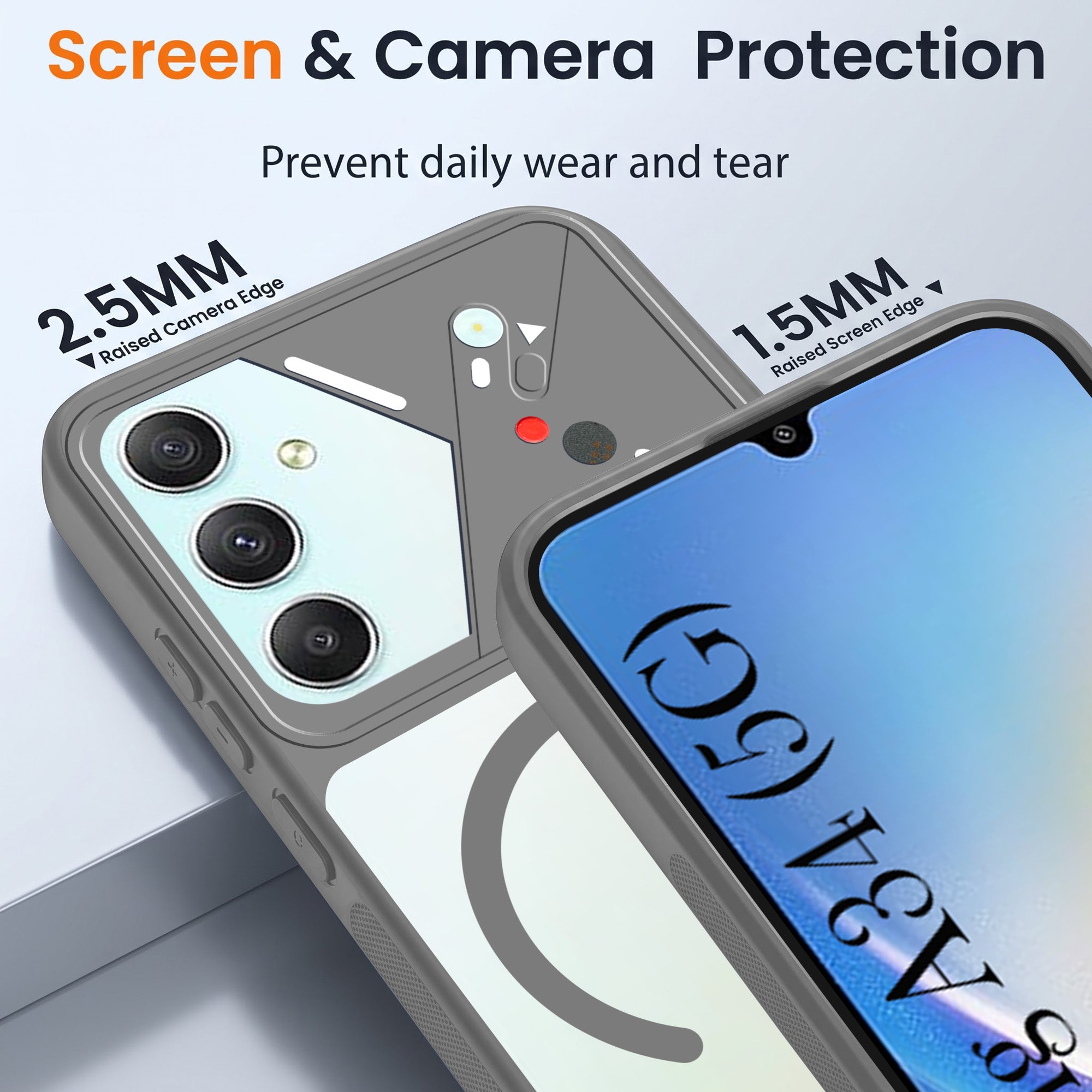 For Samsung Galaxy A34 5G Back Cover Case Lifetime Anti-Yellow Clear (Camera Protection | Side Grip | Wireless MagSafe Compatible)