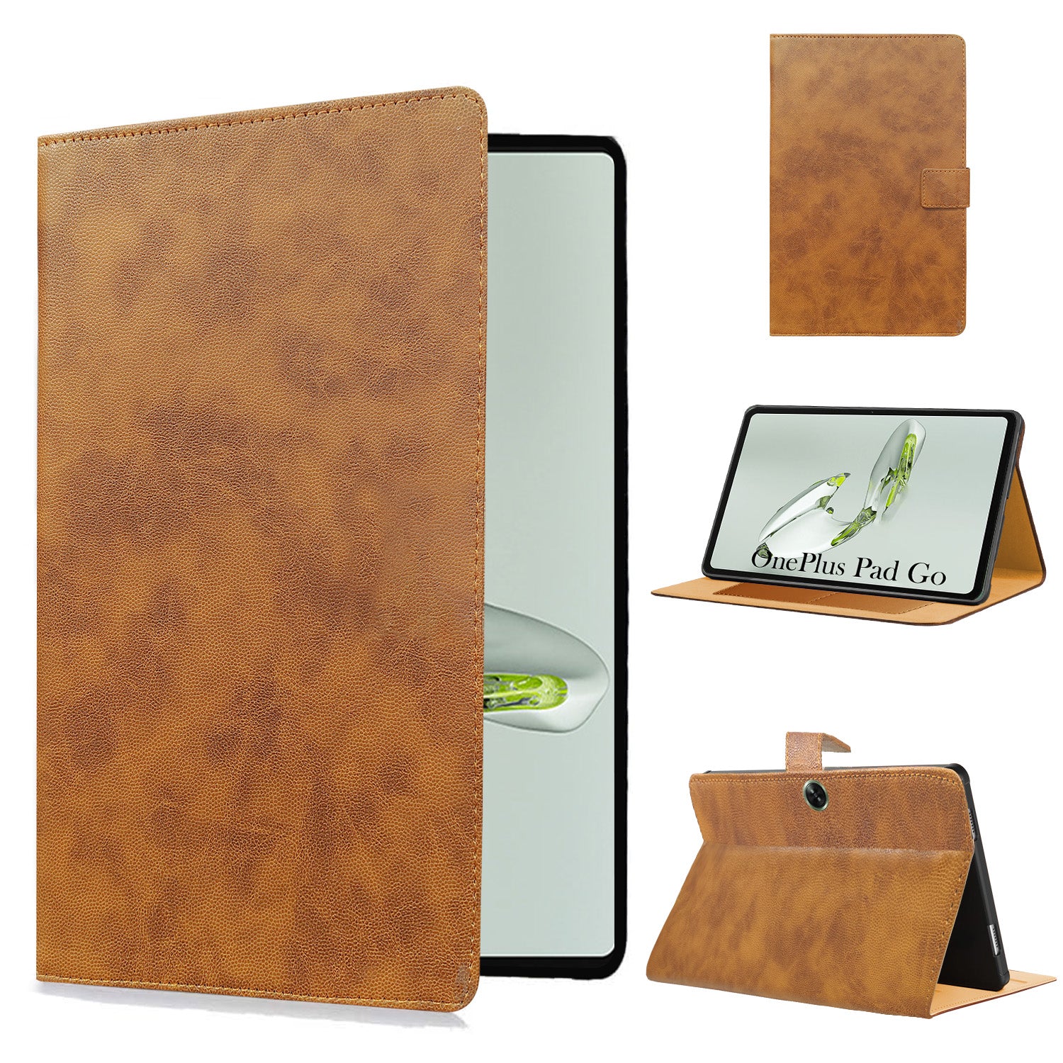For OnePlus Pad Go 11.35 Inch Flip Cover Folio Cover (PU Leather | Multi-Angle Smart Stand | Card Storage Slots | Silicone Back Pouch)