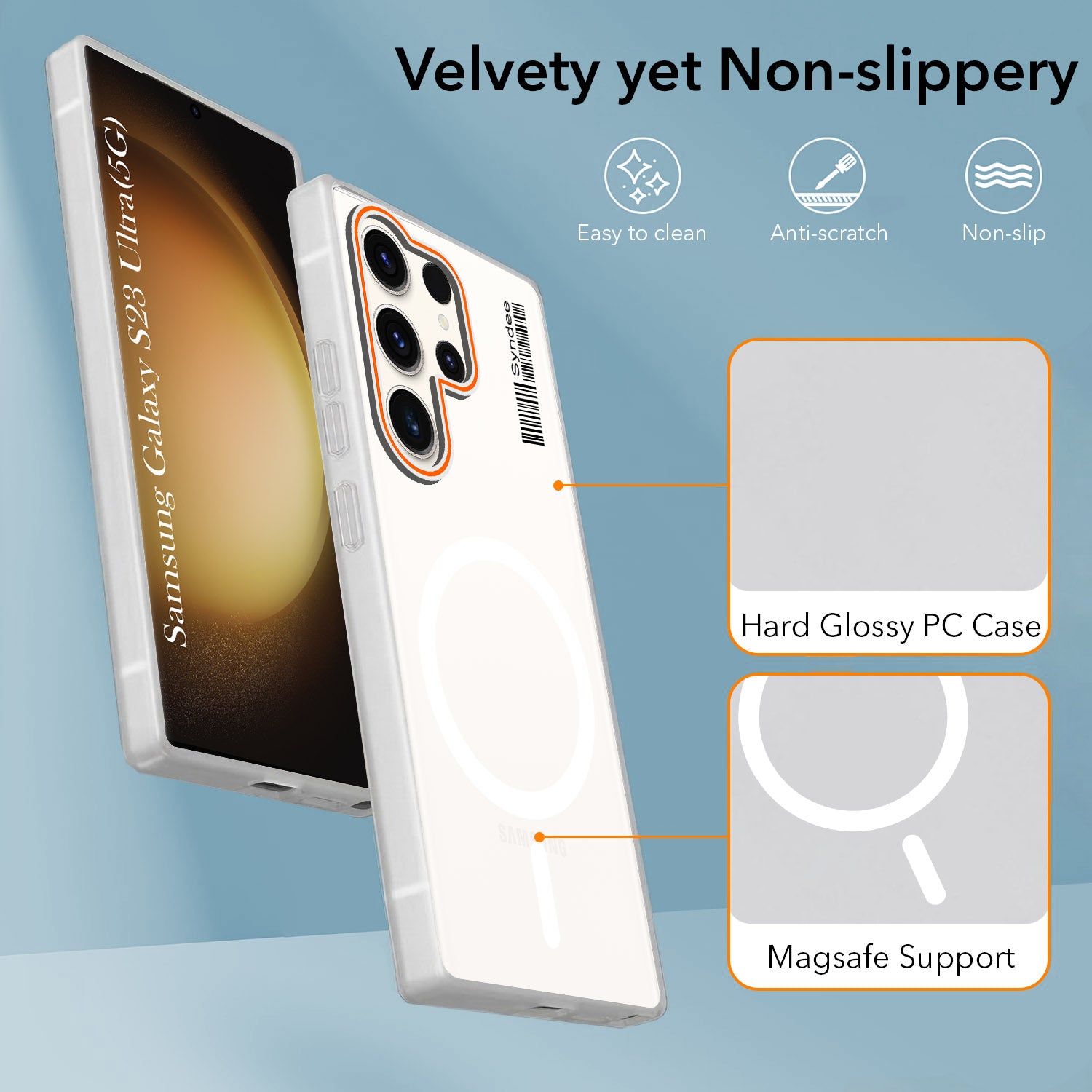 For Samsung Galaxy S23 Ultra 5G Back Cover Case (Soft Touch | Camera Bump Protection | MagSafe Compatible | Matte Finish)