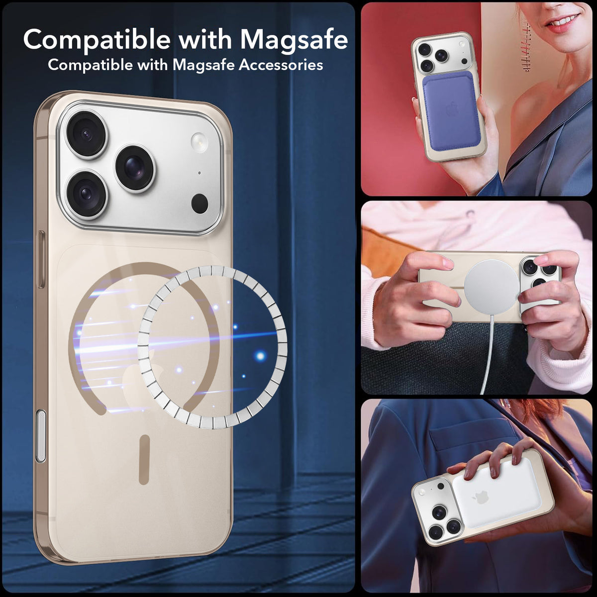 For Apple iPhone 18 Pro Back Cover Case Crystal Anti Yellow (MagSafe Wireless Charging Support |Camera Protection Bump)