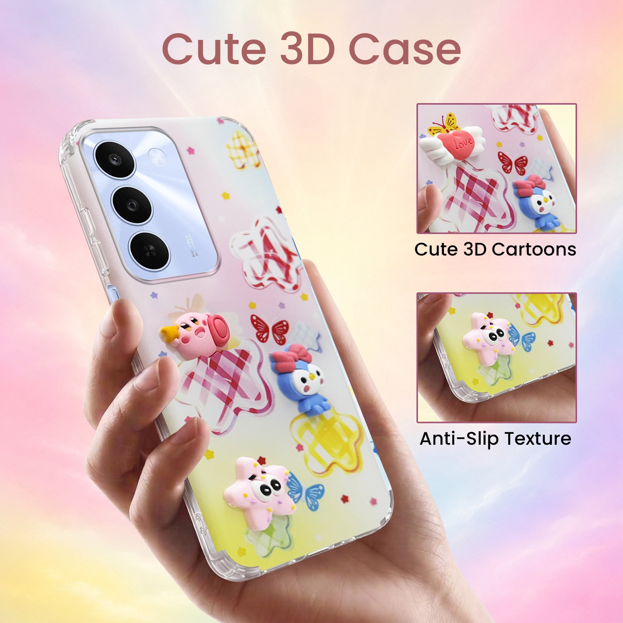 For Realme C83 5G Back Cover Case (3D Cute Cartoons | Hard Back Side Soft | Matte Premium Finish | HD Printing)