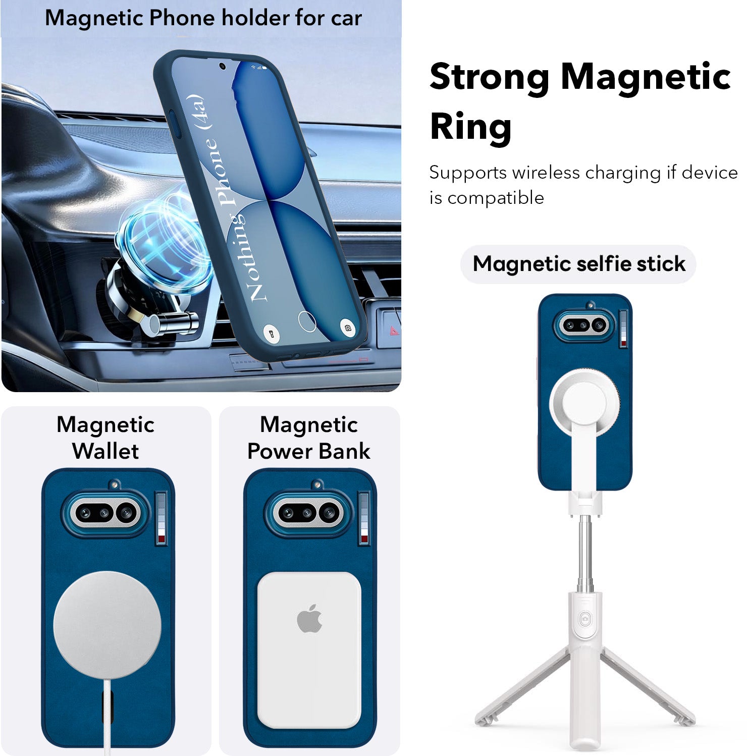 For Nothing Phone 4A 5G Back Cover Case Leather Finish (MagSafe Compatible Wireless Charging | Soft Touch | Camera Bump Protection)