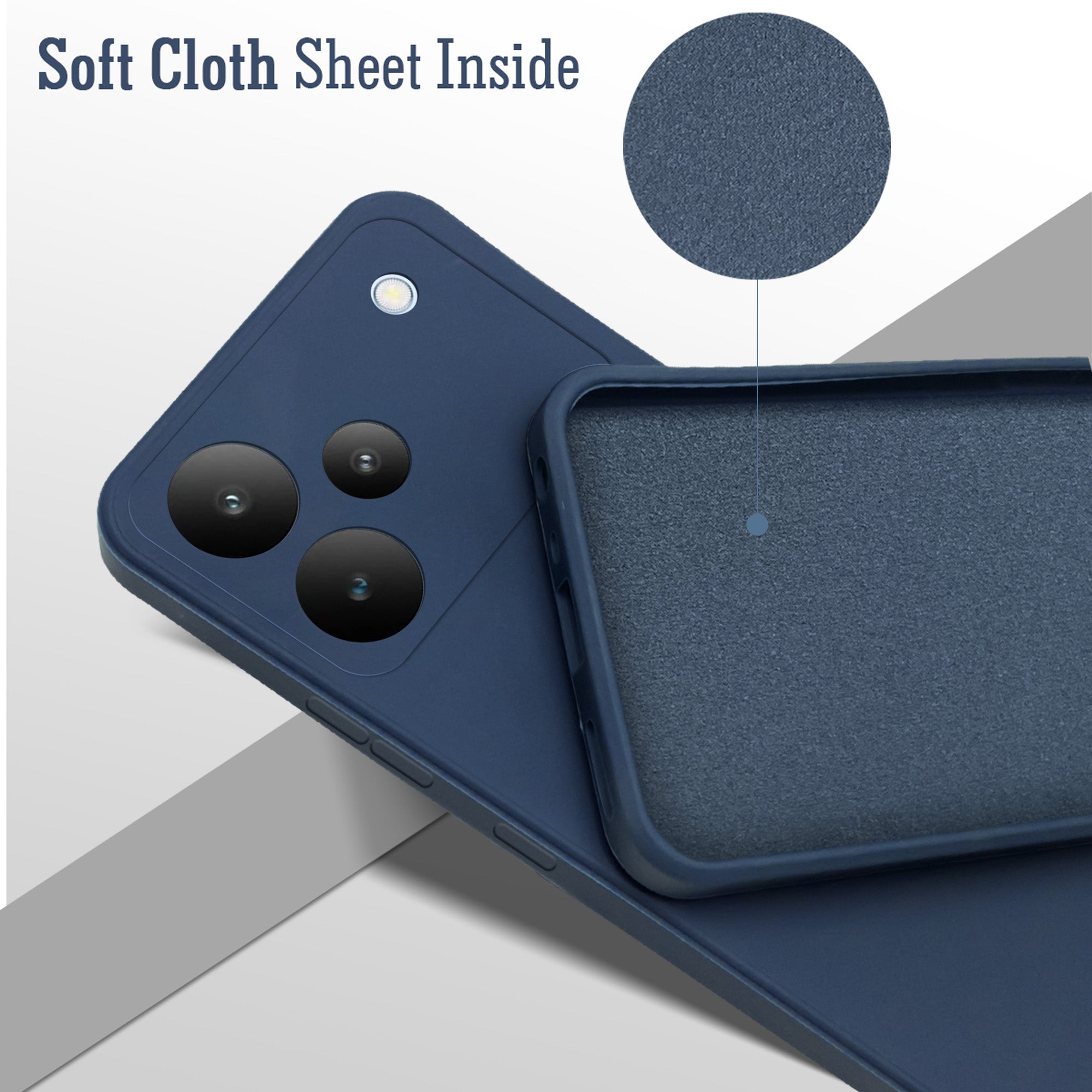 For Realme P4 Back Cover Case (Matte Finish Silicone with Inside Fiber cloth)