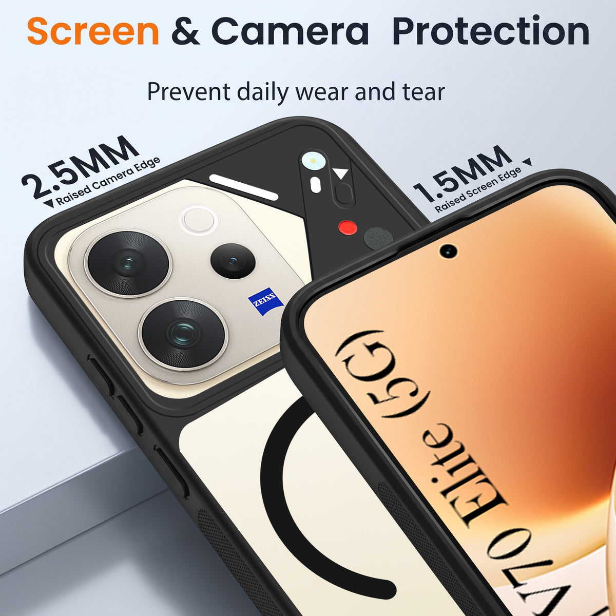 For Vivo V70 | Vivo V70 Elite 5G Back Cover Case Lifetime Anti-Yellow Clear (Camera Protection | Side Grip | Wireless MagSafe Compatible)