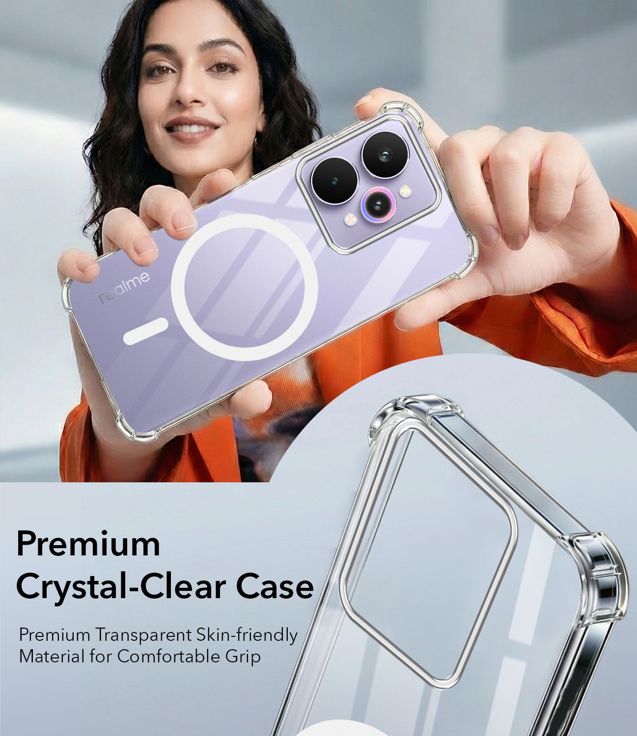 For Realme 15 Pro Back Cover Shockproof Crystal-Clear (Magsafe Wireless Support | Drop & Camera Protection | Hard Polycarbonate)