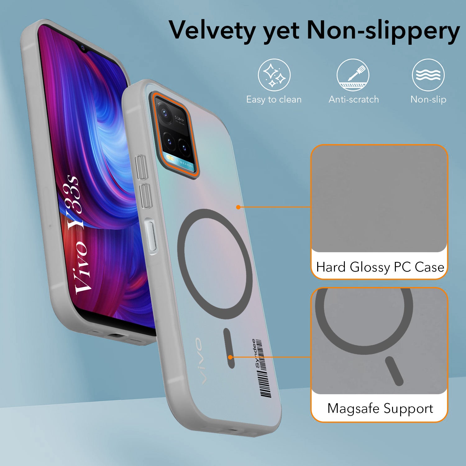 For Vivo Y33s Back Cover Case (Soft Touch | Camera Bump Protection | MagSafe Compatible | Matte Finish)