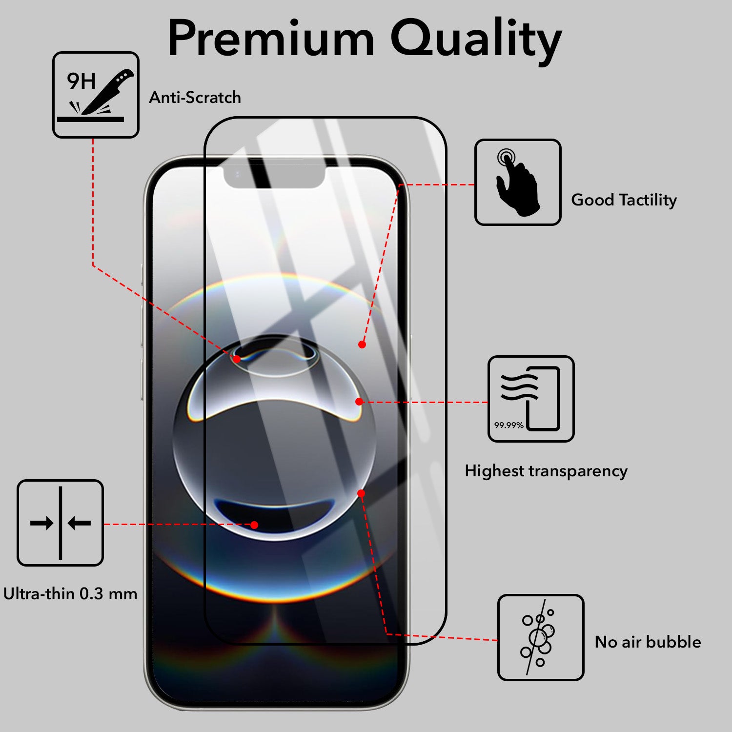 Tempered Glass For Apple iPhone 16e | iPhone 17e Military-Grade Gorilla Screen Protector With Installation Kit | Shatterproof, Full Coverage, HD Clear, Scratch Resistant (Pack of 1)