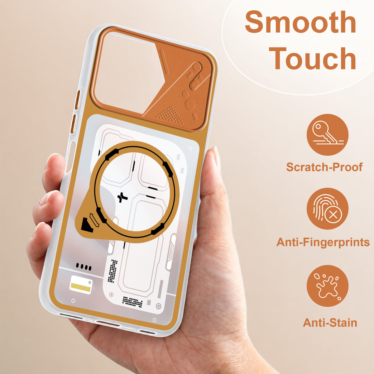 For Vivo iQOO Z11x 5G | Vivo iQOO Z11xa Metallic Back Cover Case (Metallic Camera Protection & Buttons | Translucent Milky Shade | Hard Polycarbonate)