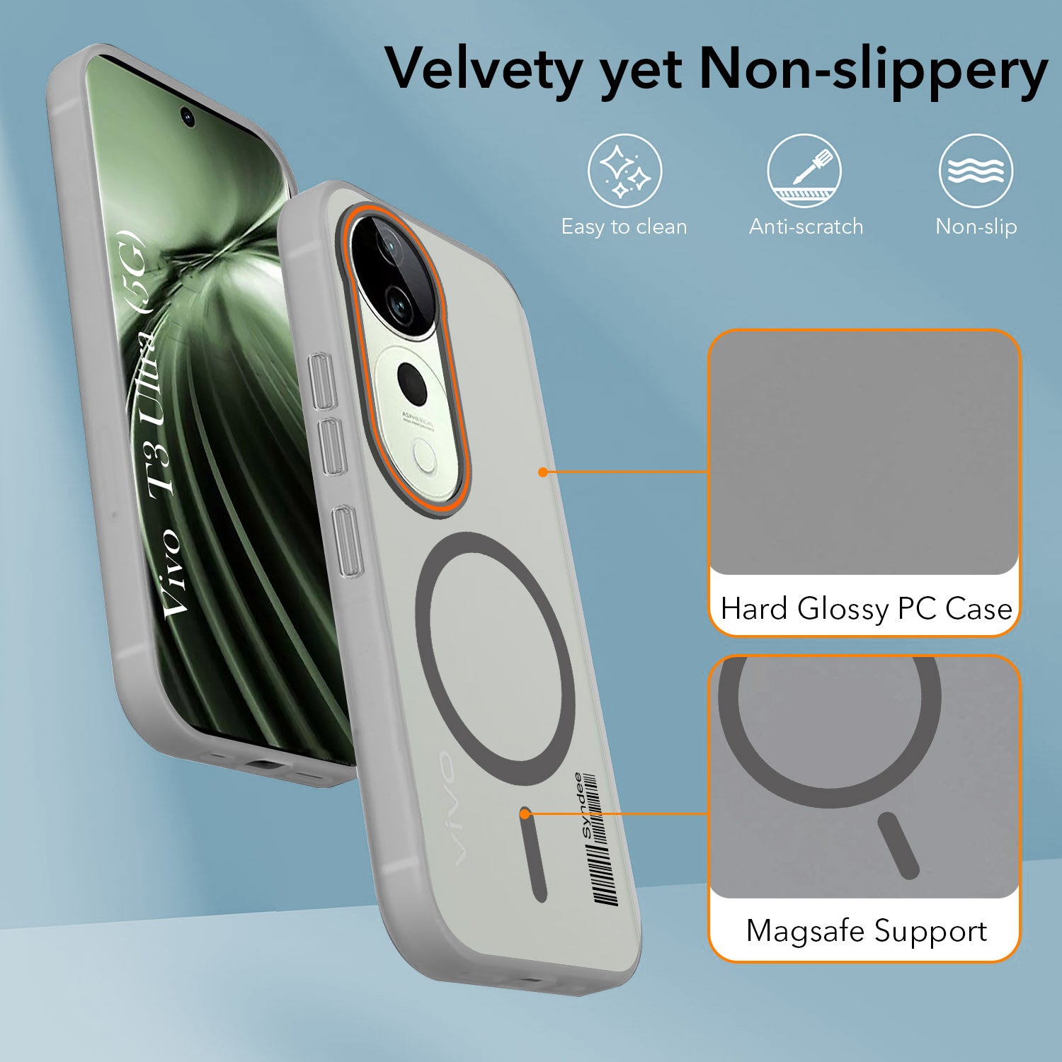 For Vivo T3 Ultra Back Cover Case (Soft Touch | Camera Bump Protection | MagSafe Compatible | Matte Finish)