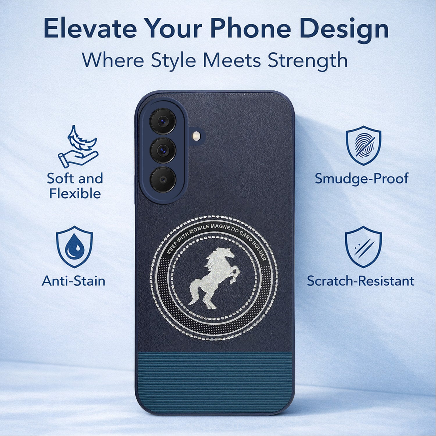 For Samsung Galaxy A57 5G Back Cover Case PU Leather Finish (Professional Minimalist Texture | MagSafe Compatile | Camera Protection | Sleek Sober Formal)