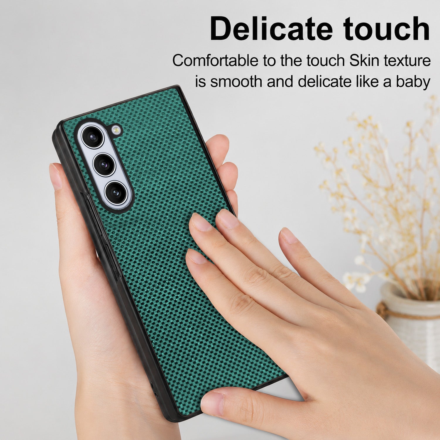 For Samsung Galaxy Z Fold 5 5G Back Flip Case Cover (Craft Printed Design | Hybrid Texture | Inside Microfiber Cloth)
