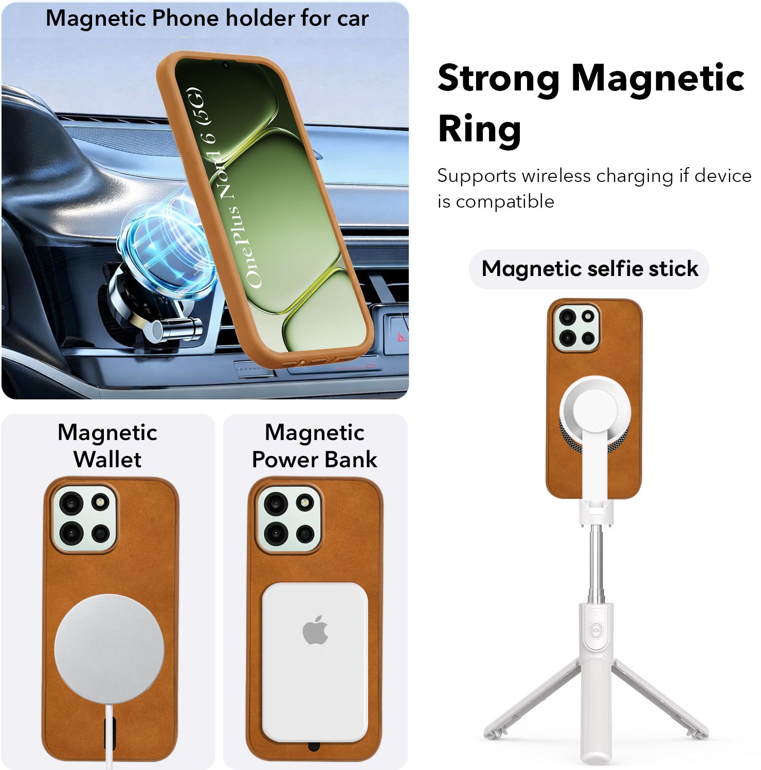 For OnePlus Nord 6 Back Cover Case Leather Finish (MagSafe Compatible Wireless Charging | Soft Touch | Camera Bump Protection)
