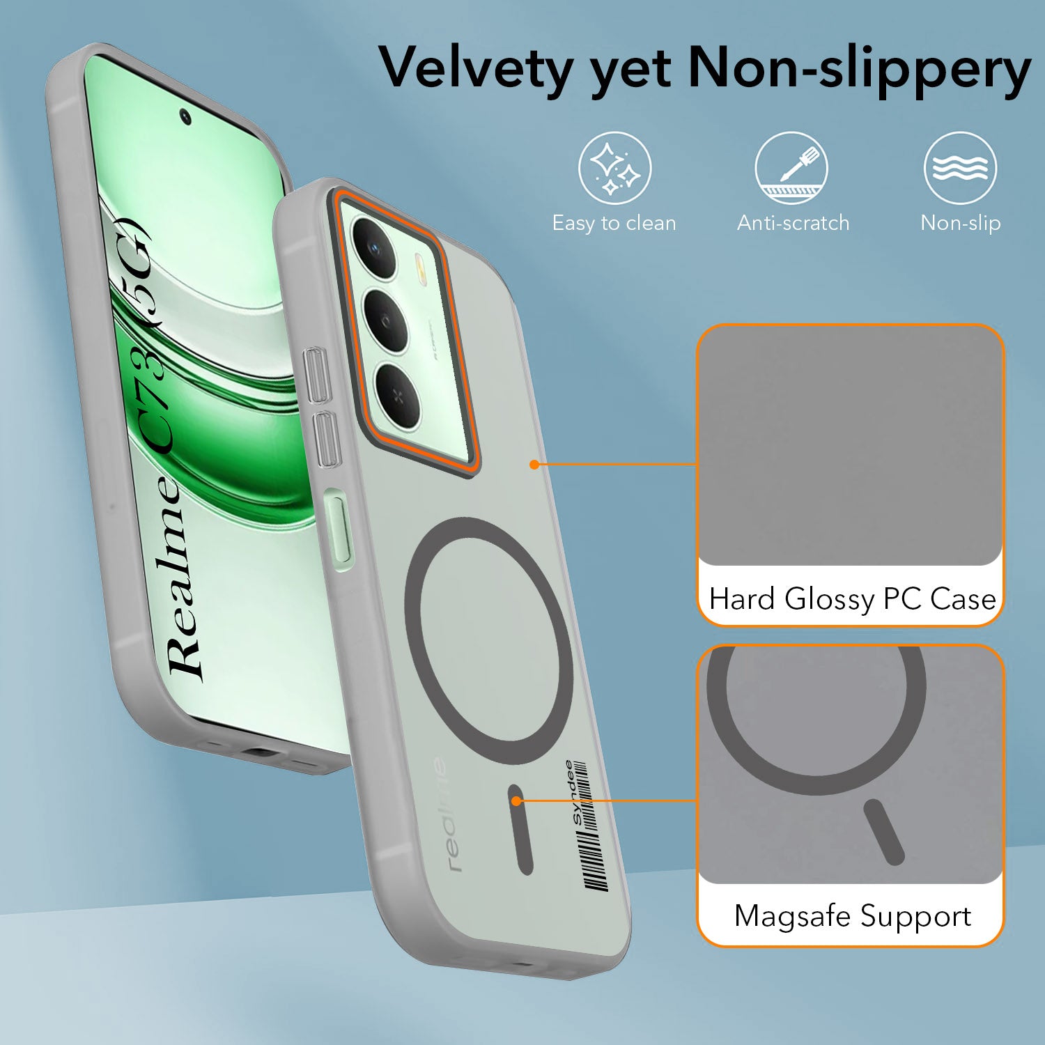 For Realme C73 Back Cover Case (Soft Touch | Camera Bump Protection | MagSafe Compatible | Matte Finish)