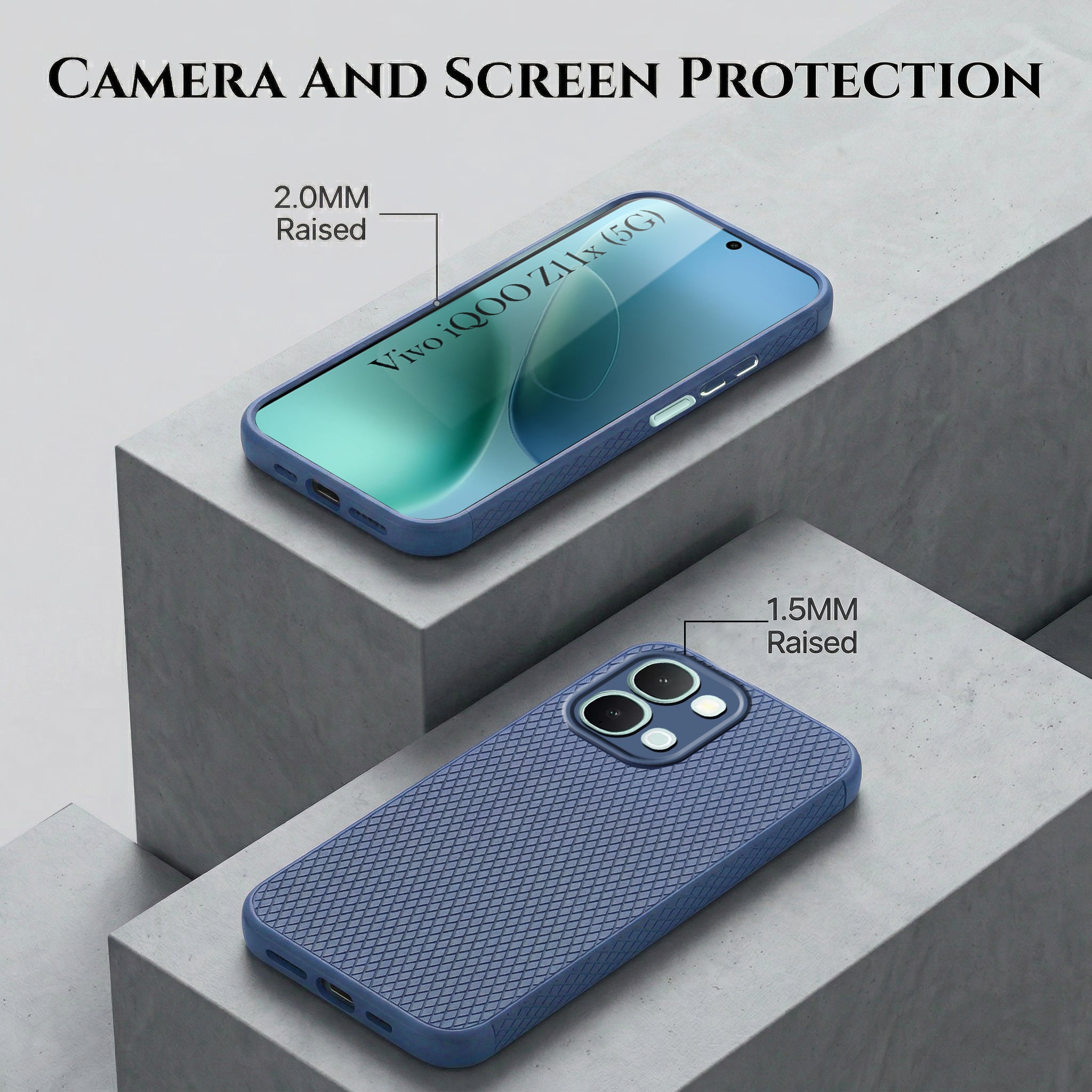 For Vivo iQOO Z11x 5G Combo with Back Cover and 9H Tempered Glass (Liquid Silicone | Camera Protection | Oleophobic Coating Screen Glass)