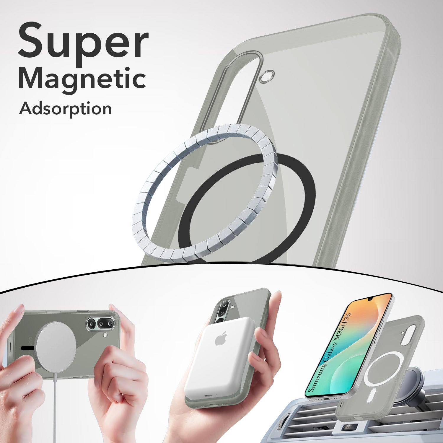 For Samsung Galaxy M36 | Samsung Galaxy F36 Back Cover Case Lifetime Anti-Yellow MagSafe Compatible Clear (Sleek Hard Crystal | Shockproof and Camera Protection)