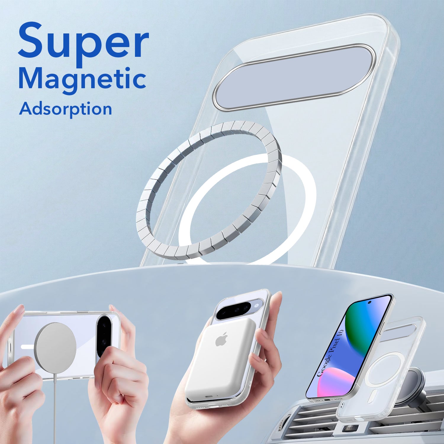 For Google Pixel 10 Back Cover Case Lifetime Anti-Yellow MagSafe Compatible Clear (Sleek Hard Crystal | Shockproof and Camera Protection)