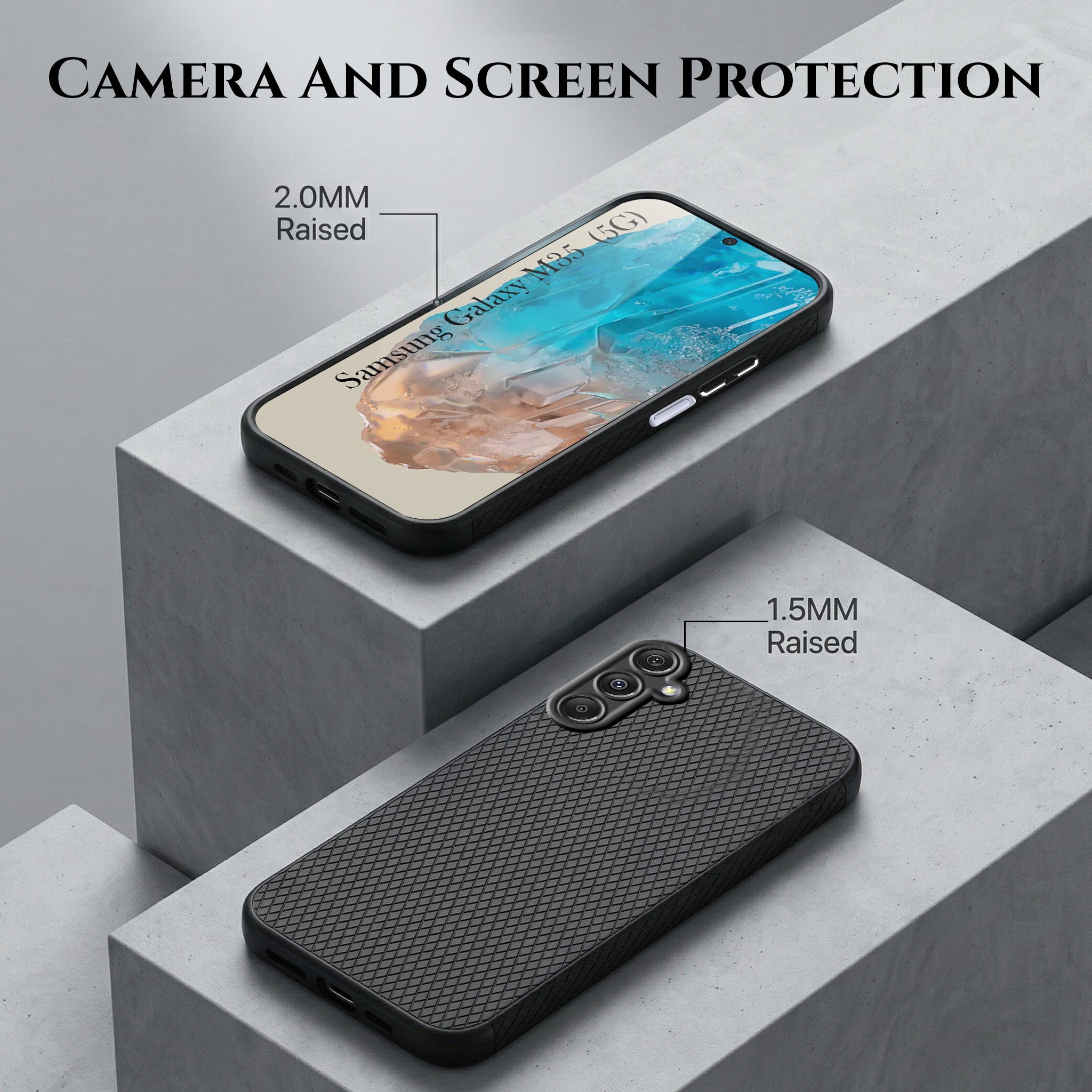 For Samsung Galaxy M35 5G Combo with Back Cover and 9H Tempered Glass (Liquid Silicone | Camera Protection | Oleophobic Coating Screen Glass)
