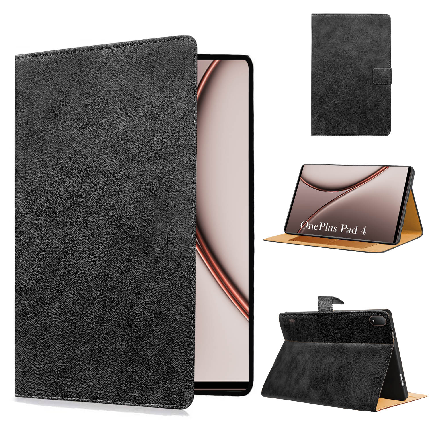 For OnePlus Pad 4 13.2 Inch OPD 2514 Flip Cover Folio Cover (PU Leather | Multi-Angle Smart Stand | Card Storage Slots | Silicone Back Pouch)