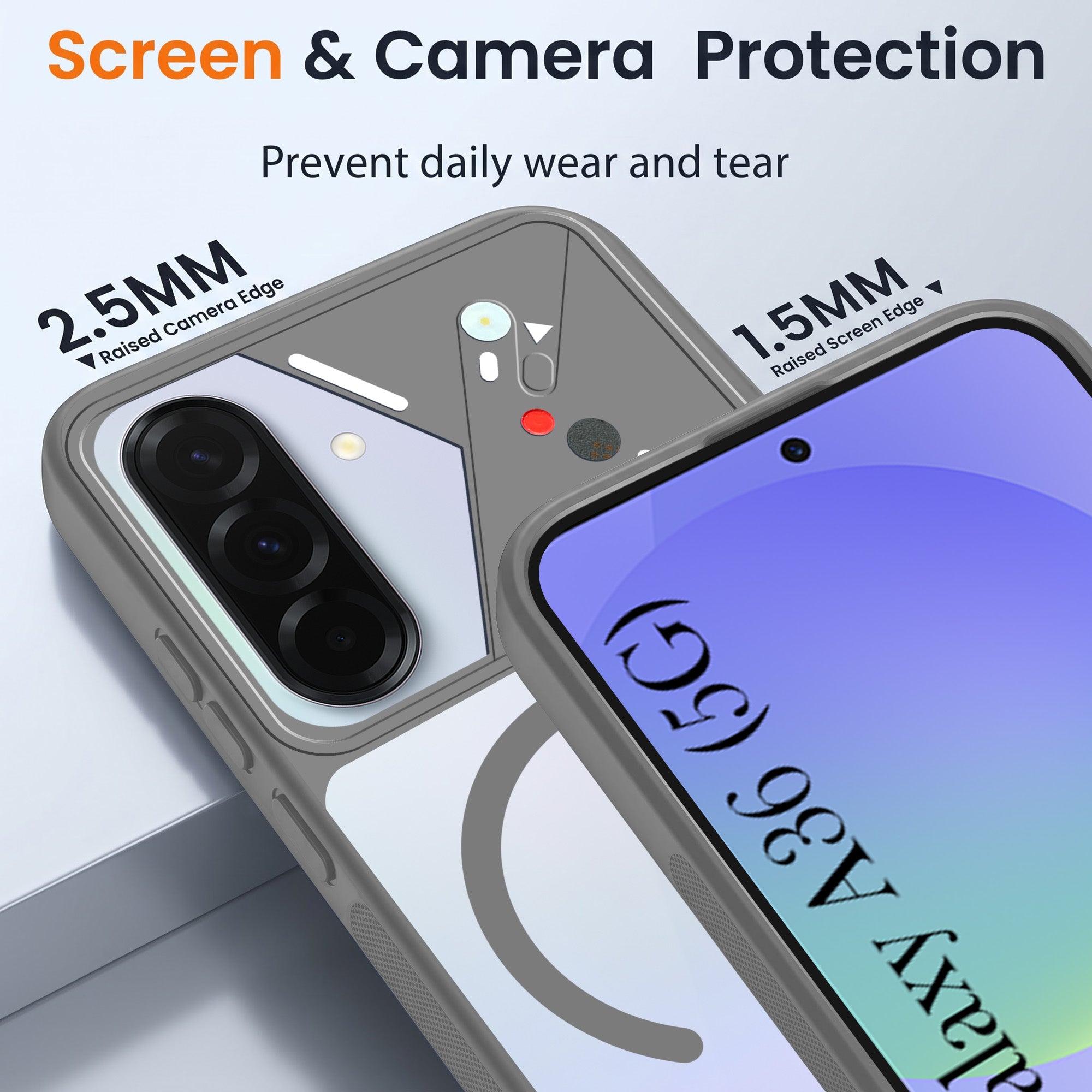 For Samsung Galaxy A36 5G Back Cover Case Lifetime Anti-Yellow Clear (Camera Protection | Side Grip | Wireless MagSafe Compatible)