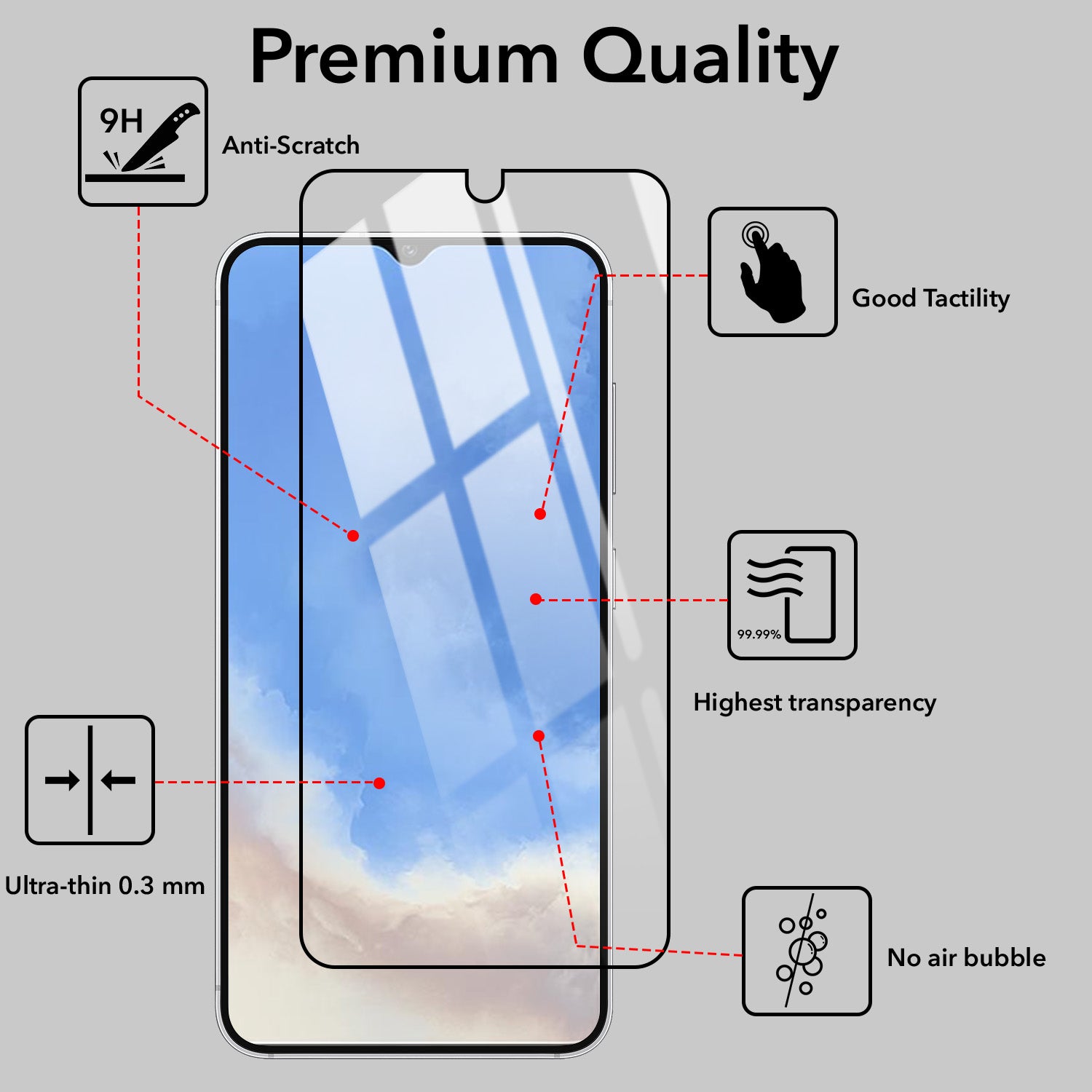 Tempered Glassfor OnePlus 7T Military-Grade Gorilla Screen Protector With Installation Kit | Shatterproof, Full Coverage, HD Clear, Scratch Resistant (Pack of 1)