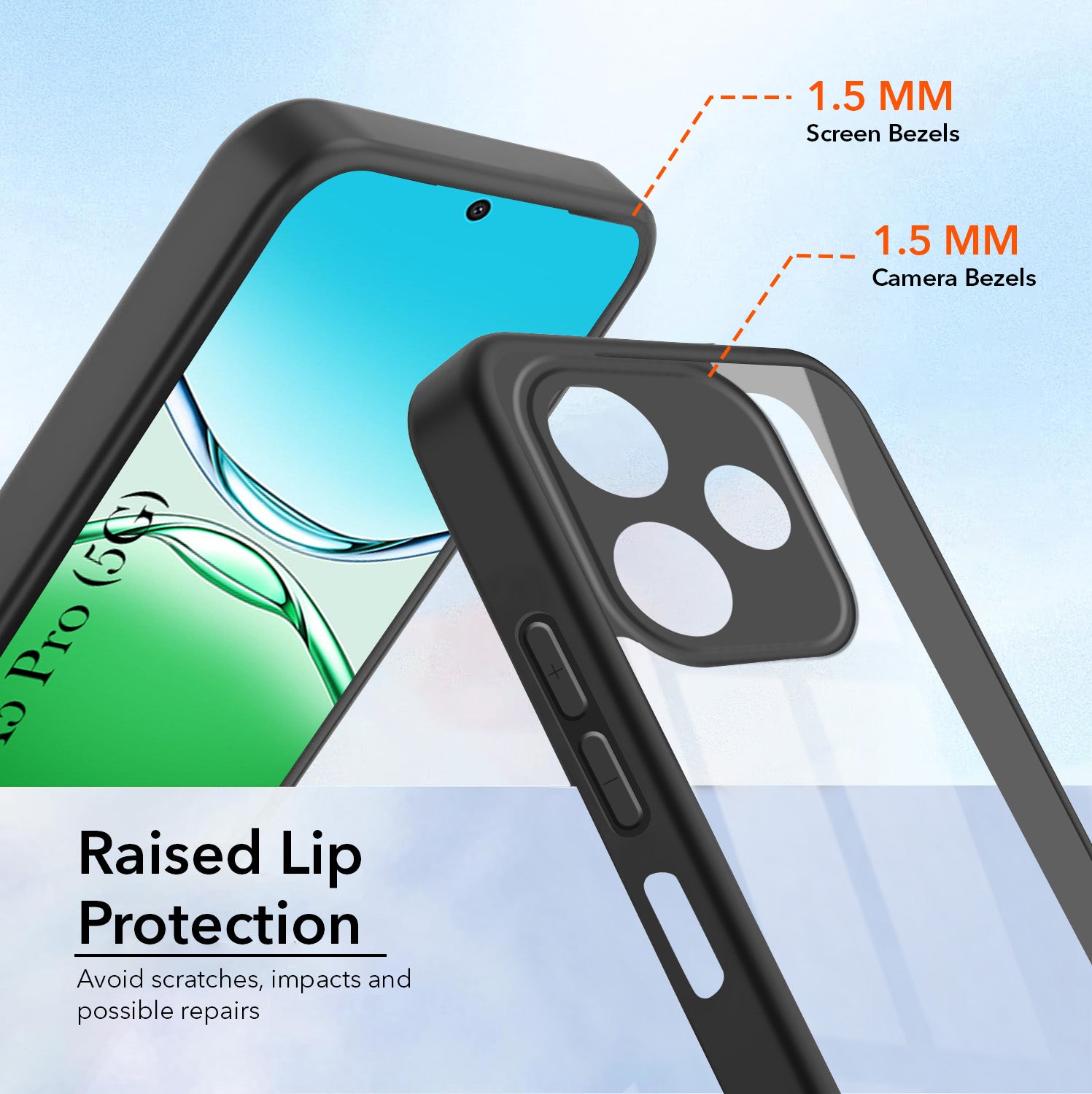 For Oppo A5 Pro Combo with Back Cover and 9H Tempered Glass (Lifetime Anti-Yellow | Crystal Clear Shockproof | Oleophobic Coating Screen Glass)