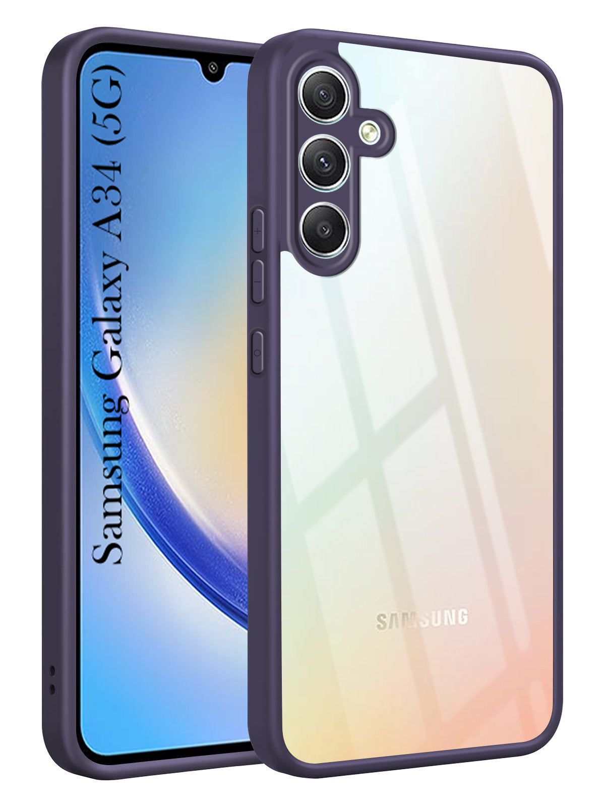 For Samsung Galaxy A34 5G Back Cover Case Ultra-Hybrid  (Lifetime Anti Yellow | Anti Scratch | Crystal Clear Shockproof)