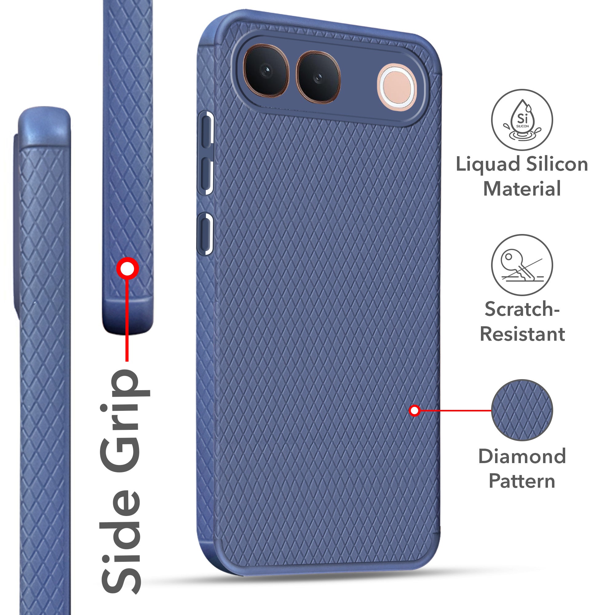 For Vivo S2 5G Back Cover Case Liquid Silicone (Camera Protection | Side Grip Texture | Soft and Flexible)