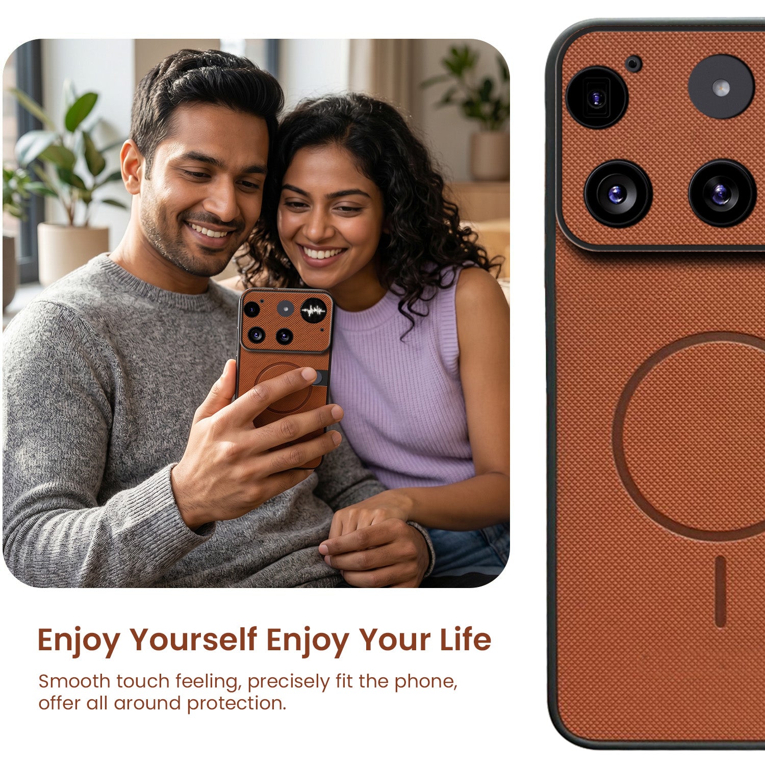 For Nothing Phone 3 Back Cover Case PU Leather (Texture Grip Design | Professional Minimalist | Camera Protection | Soft and Flexible)