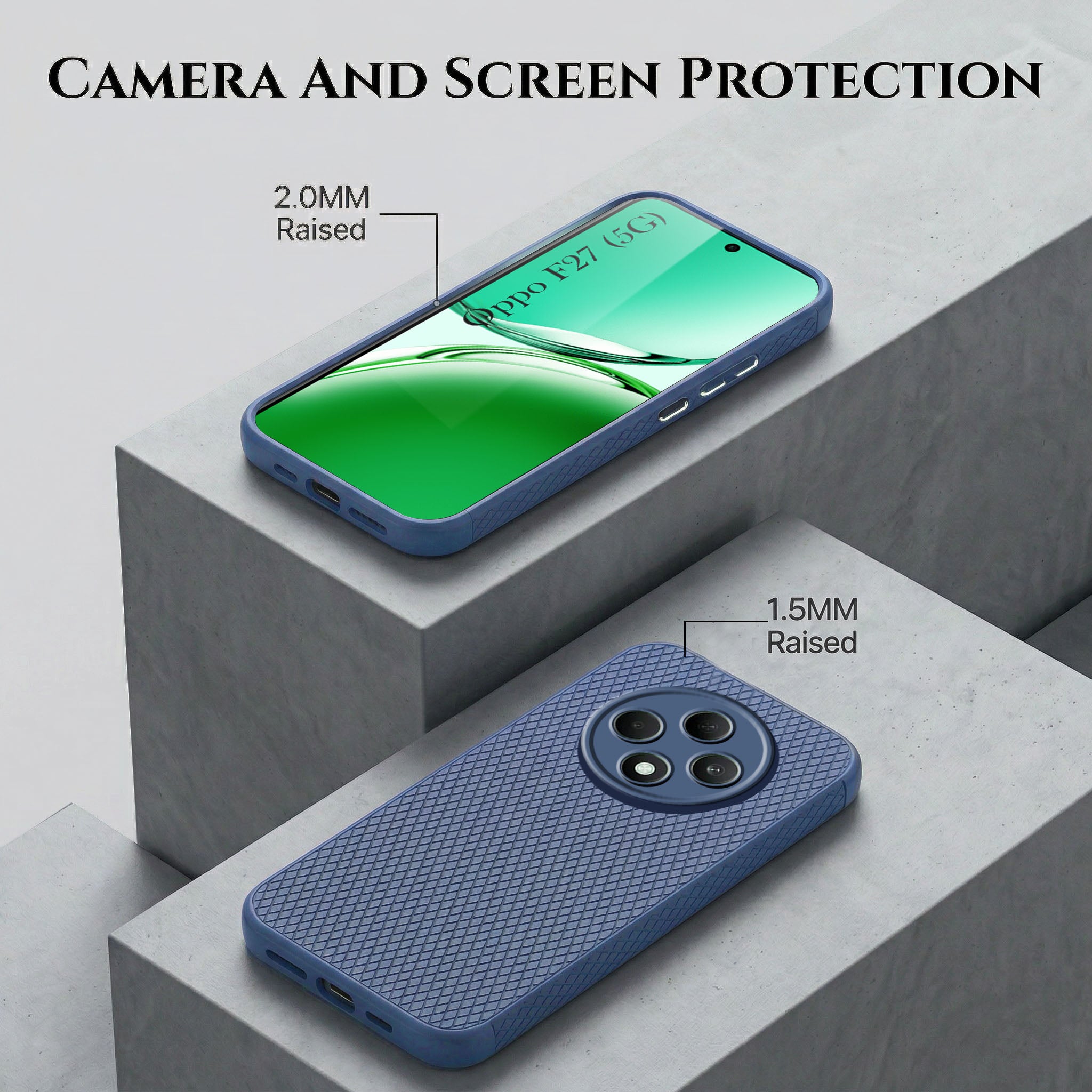 For Oppo F27 5G Combo with Back Cover and 9H Tempered Glass (Liquid Silicone | Camera Protection | Oleophobic Coating Screen Glass)