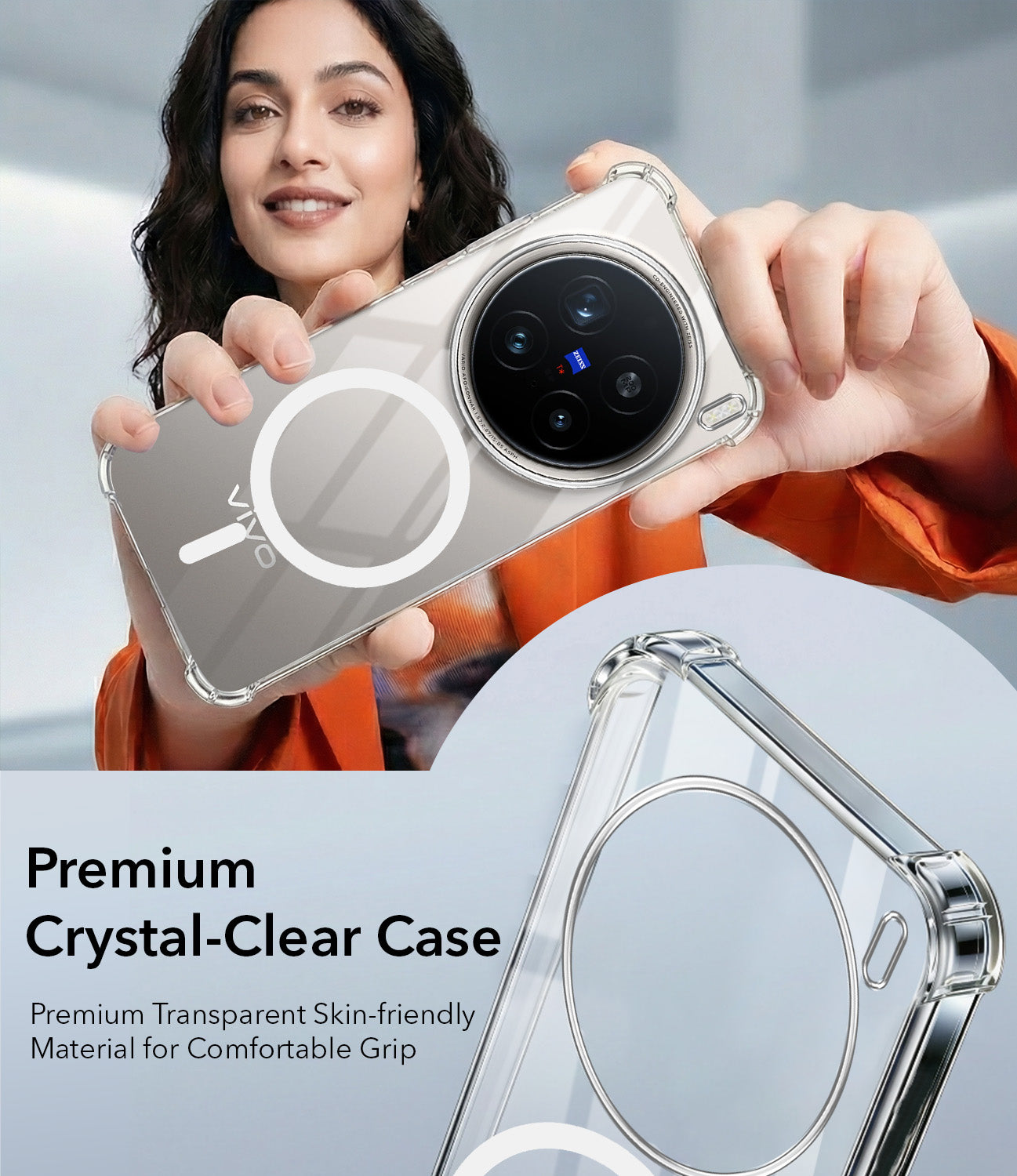 For Vivo X200 Pro Back Cover Shockproof Crystal-Clear (Magsafe Wireless Support | Drop & Camera Protection | Hard Polycarbonate)