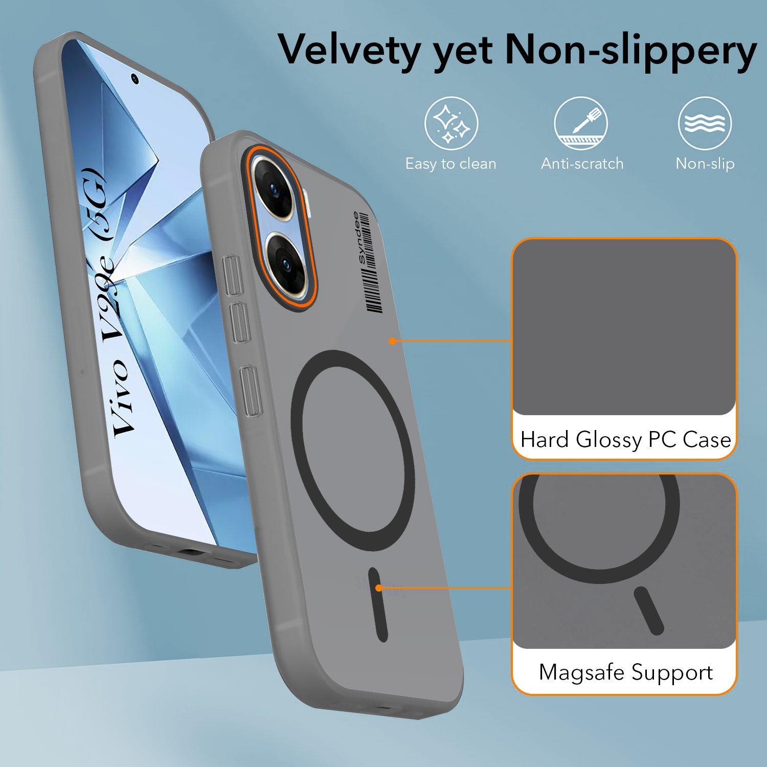 For Vivo V29e 5G Back Cover Case (Soft Touch | Camera Bump Protection | MagSafe Compatible | Matte Finish)