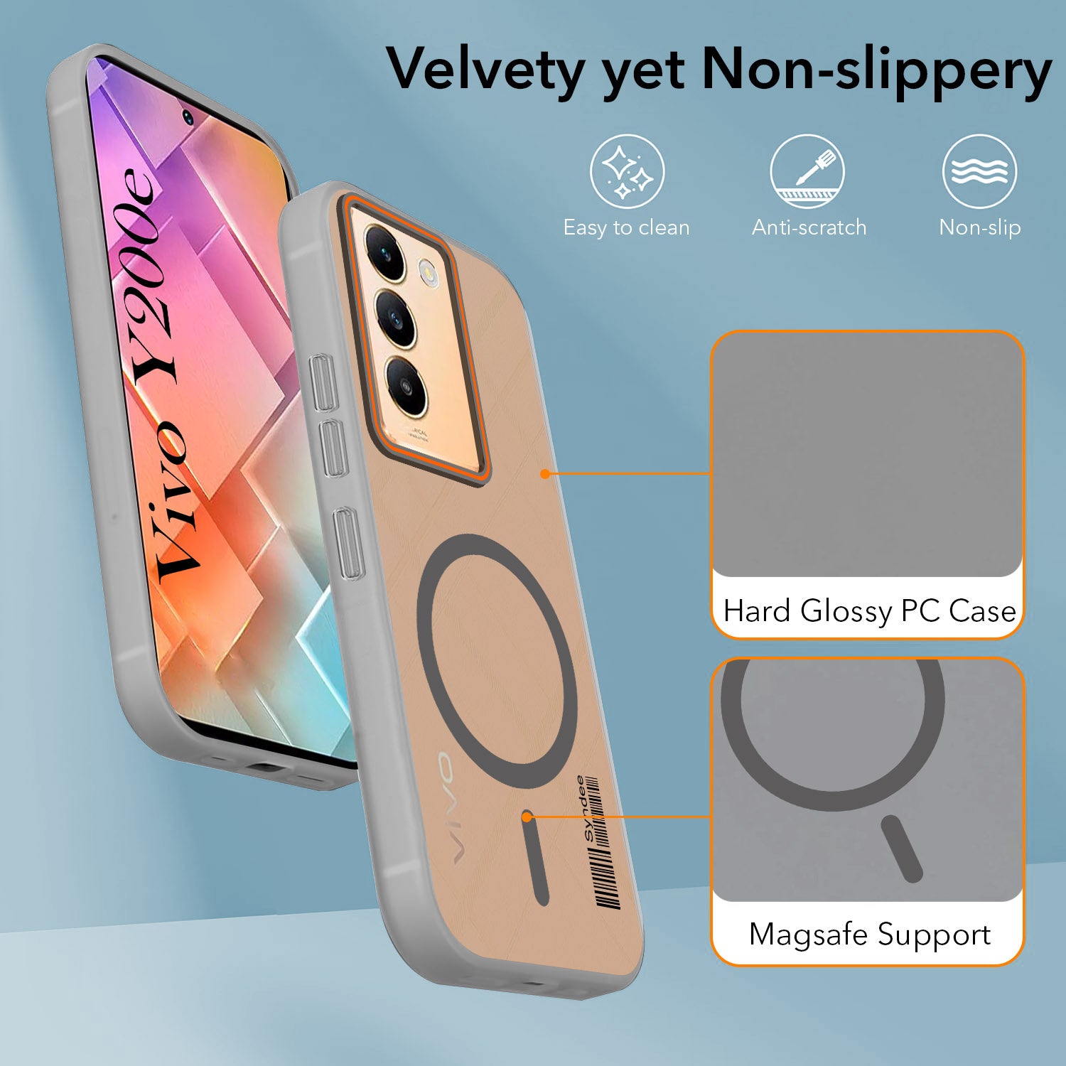 For Vivo Y200e Back Cover Case (Soft Touch | Camera Bump Protection | MagSafe Compatible | Matte Finish)