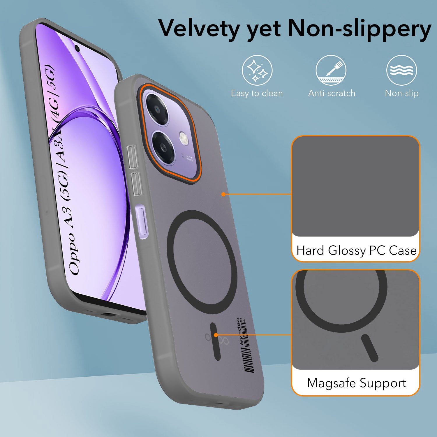 For Oppo A3X (4G/5G) | Oppo A3 5G Back Cover Case (Soft Touch | Camera Bump Protection | MagSafe Compatible | Matte Finish)