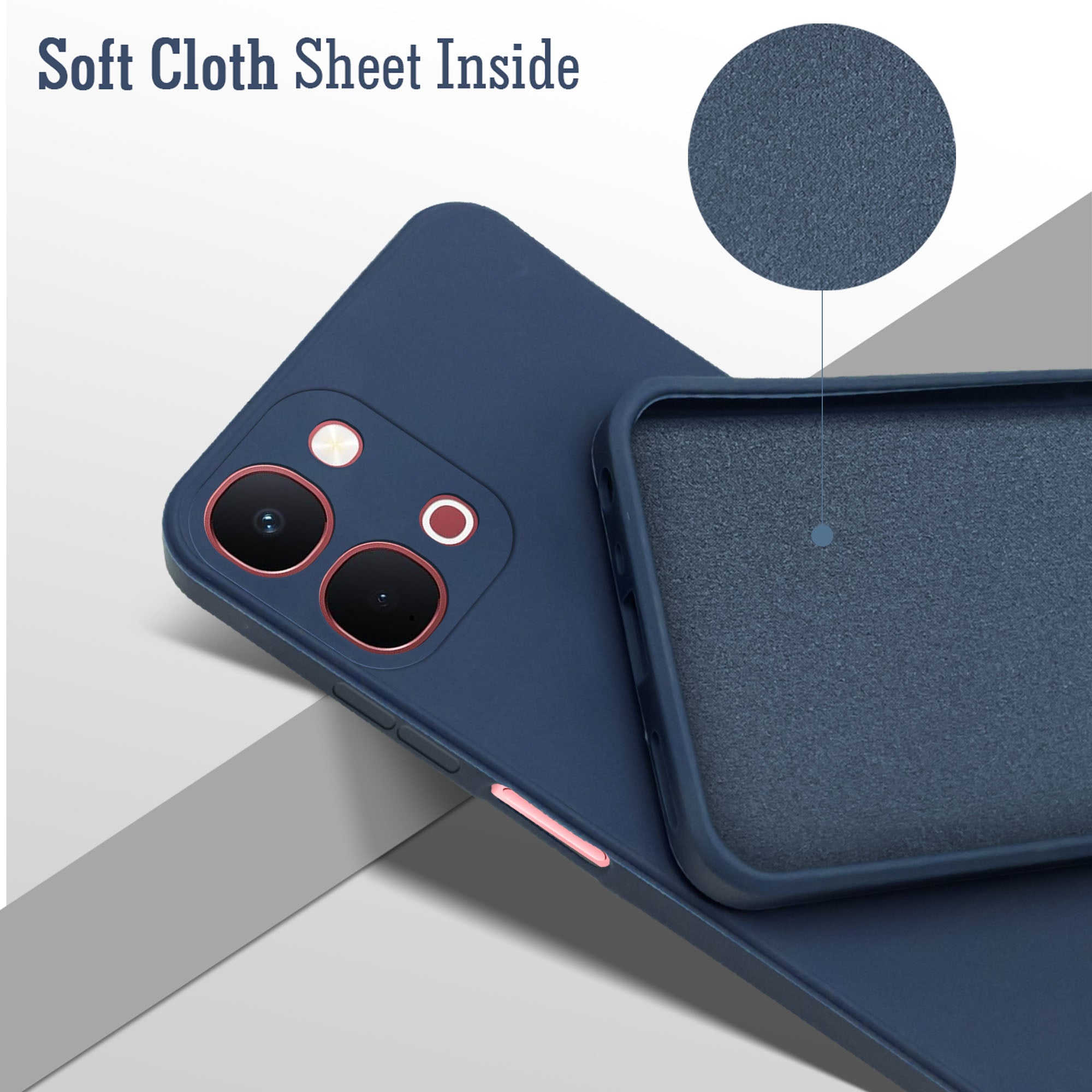 For Vivo Y31T 5G Back Cover Case (Matte Finish Silicone with Inside Fiber cloth)