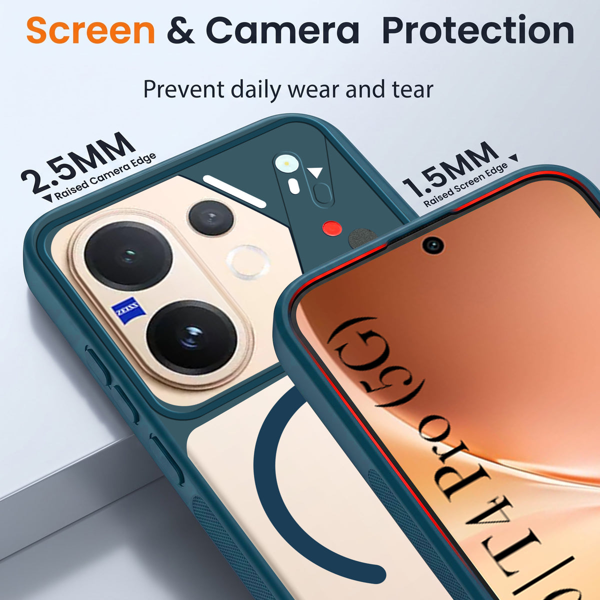 For Vivo V60 | Vivo T4 Pro Back Cover Case Lifetime Anti-Yellow Clear (Camera Protection | Side Grip | Wireless MagSafe Compatible)