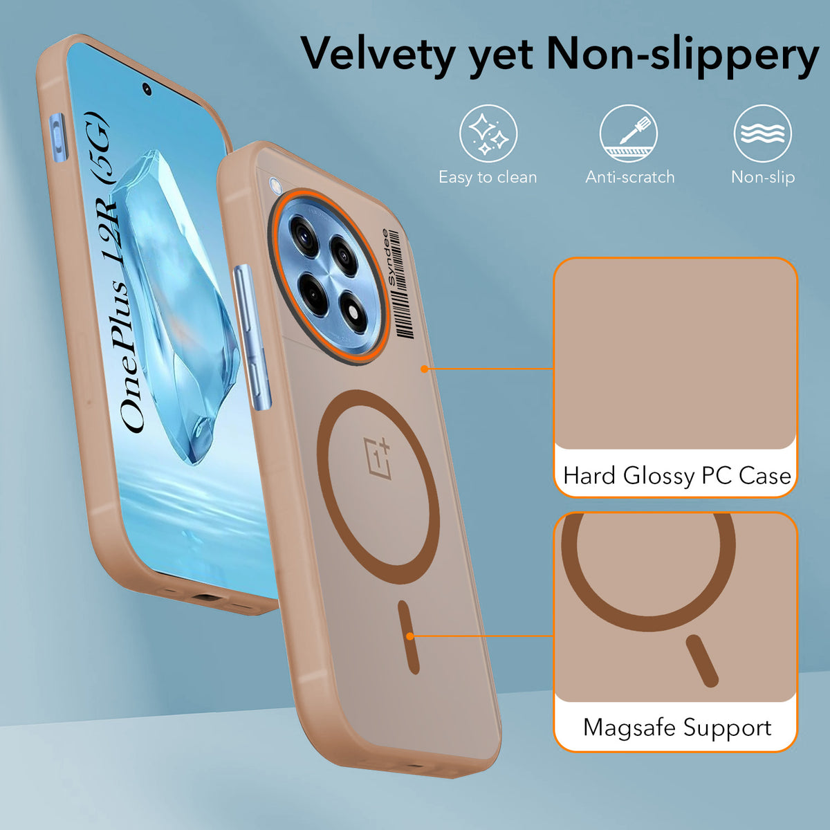 For OnePlus 12R 5G Back Cover Case (Soft Touch | Camera Bump Protection | MagSafe Compatible | Matte Finish)
