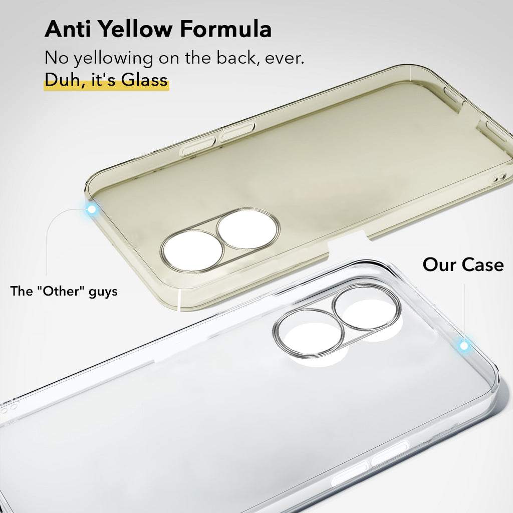 For Oppo A78 5G Back Cover Case (Hard Anti Yellow Clear Case | Drop & Camera Protection | Shockproof Polycarbonate)
