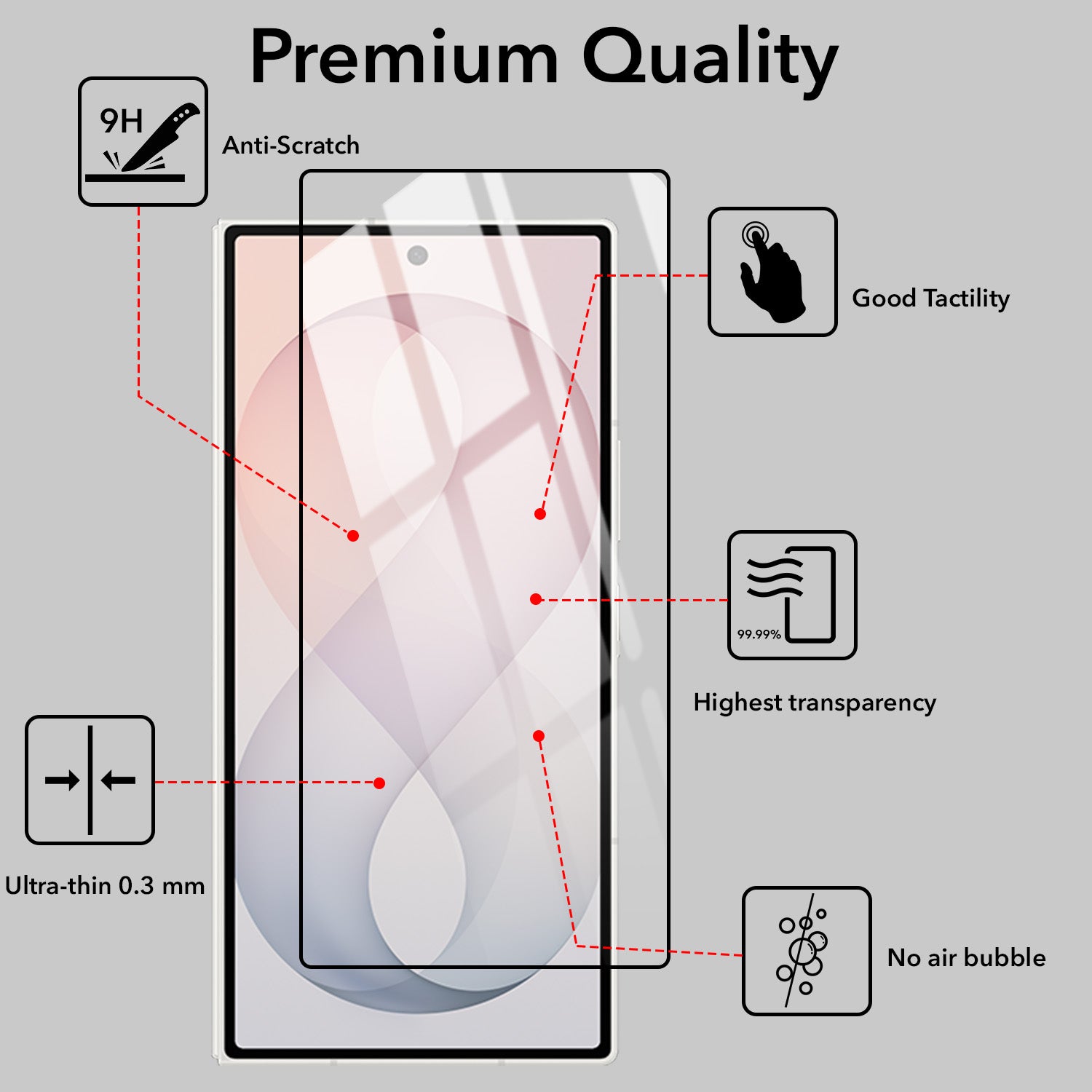 Tempered Glass For Samsung Galaxy Z Fold 8 Ultra Military-Grade Gorilla Tempered Glass Screen Protector With Installation Kit | Shatterproof, Full Coverage, HD Clear, Scratch Resistant (Pack of 1)