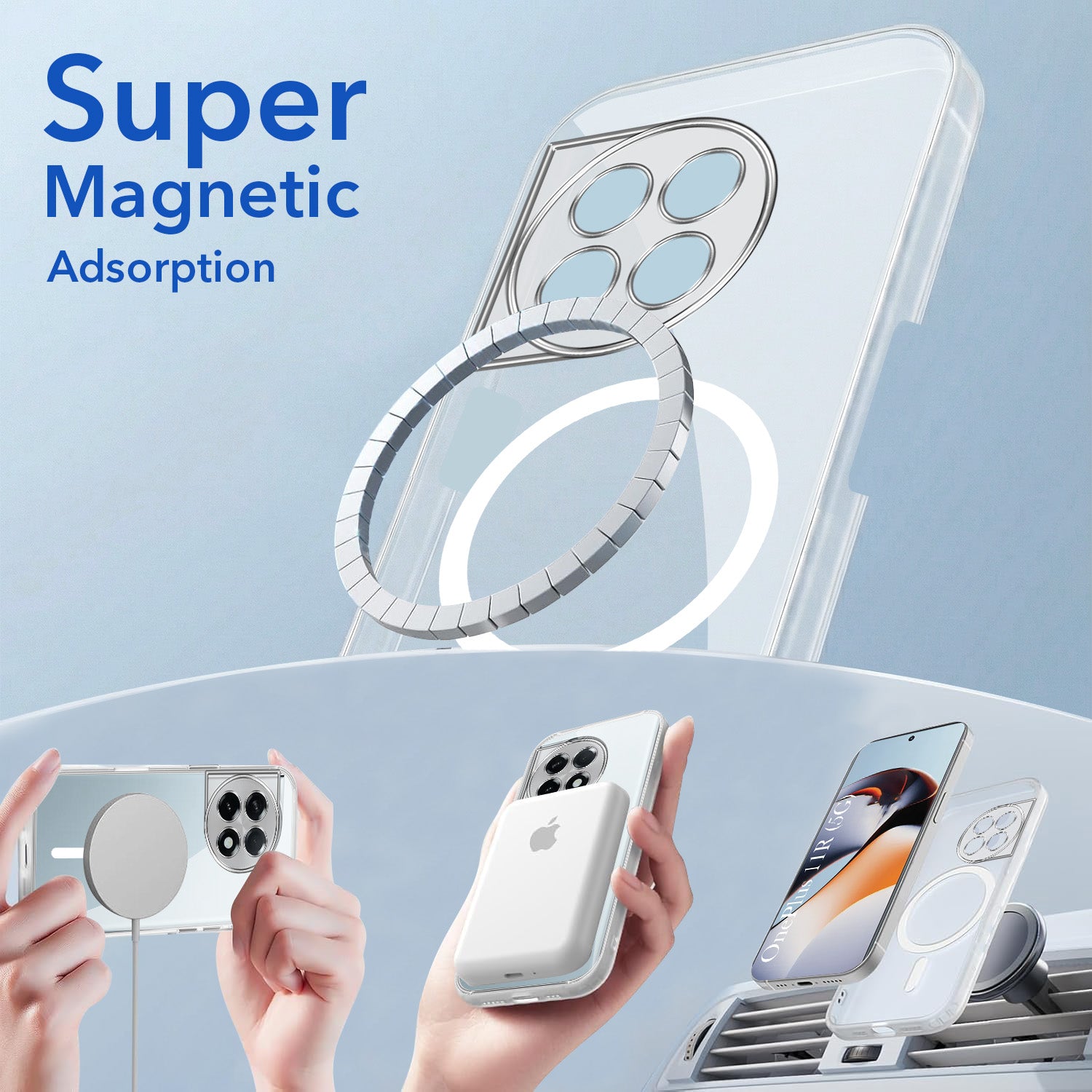 For OnePlus 11R Back Cover Case Lifetime Anti-Yellow MagSafe Compatible Clear (Sleek Hard Crystal | Shockproof and Camera Protection)