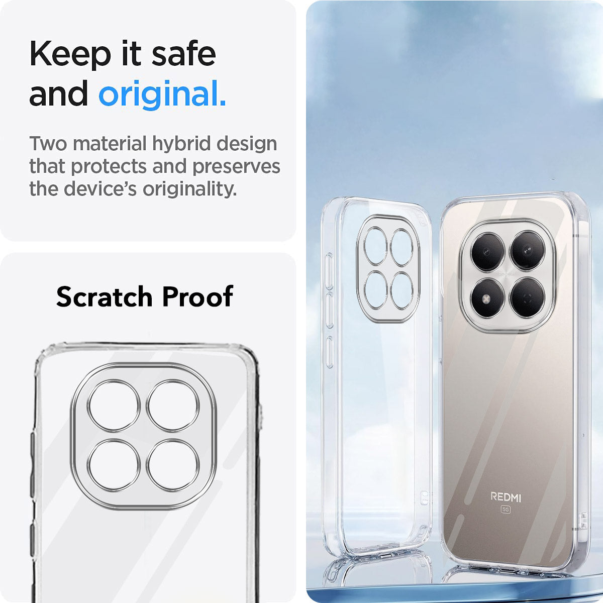 For Xiaomi Redmi Note 15 Pro 5G Back Cover Case Silicone (Clear Shockproof Case with Camera Protection | Soft and Flexible | Transparent)
