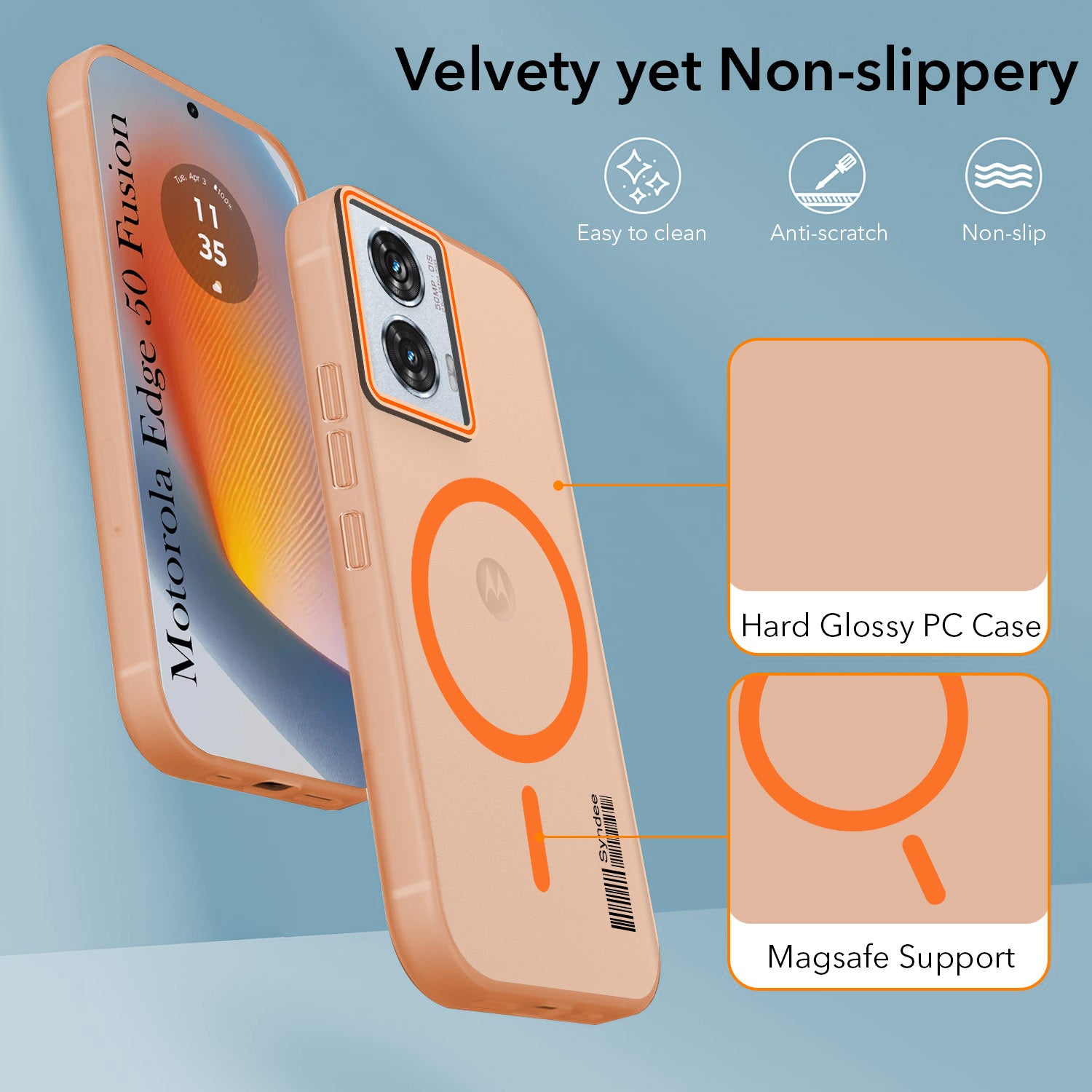 For Motorola Moto Edge 50 Fusion Back Cover Case (Soft Touch | Camera Bump Protection | MagSafe Compatible | Matte Finish)