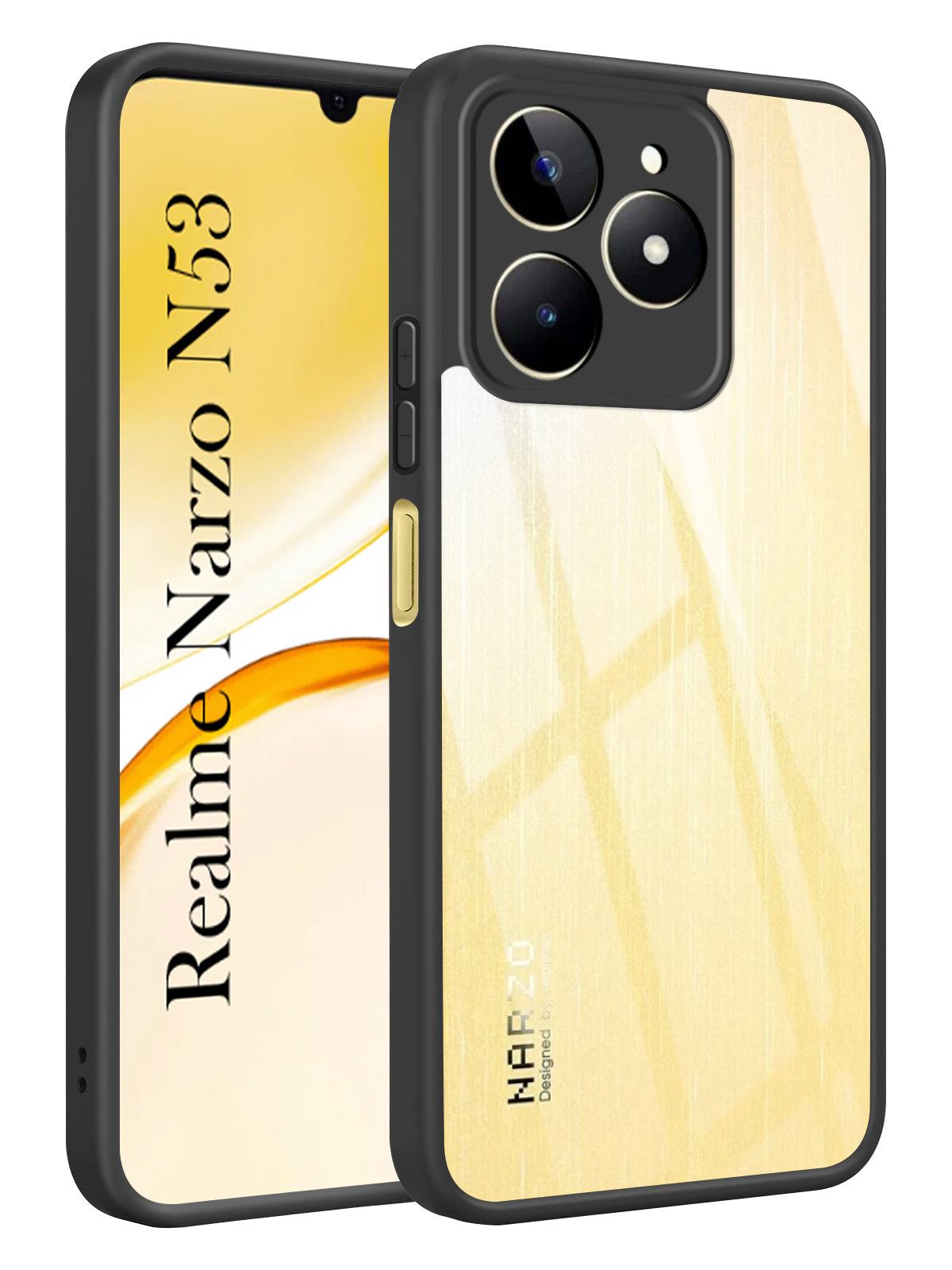 For Realme Narzo N53 Back Cover Case Ultra-Hybrid (Lifetime Anti Yellow | Anti Scratch | Crystal Clear Shockproof)