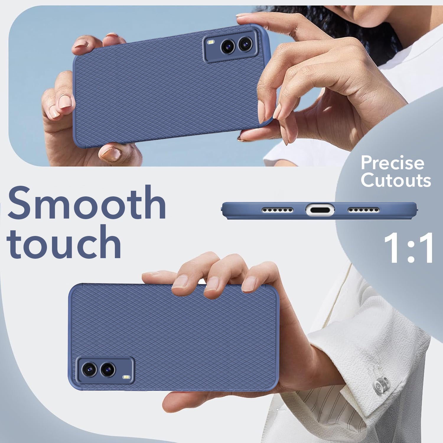 For Vivo V21e 5G Back Cover Case (Liquid Silicone | Side Grip | Camera Protection)