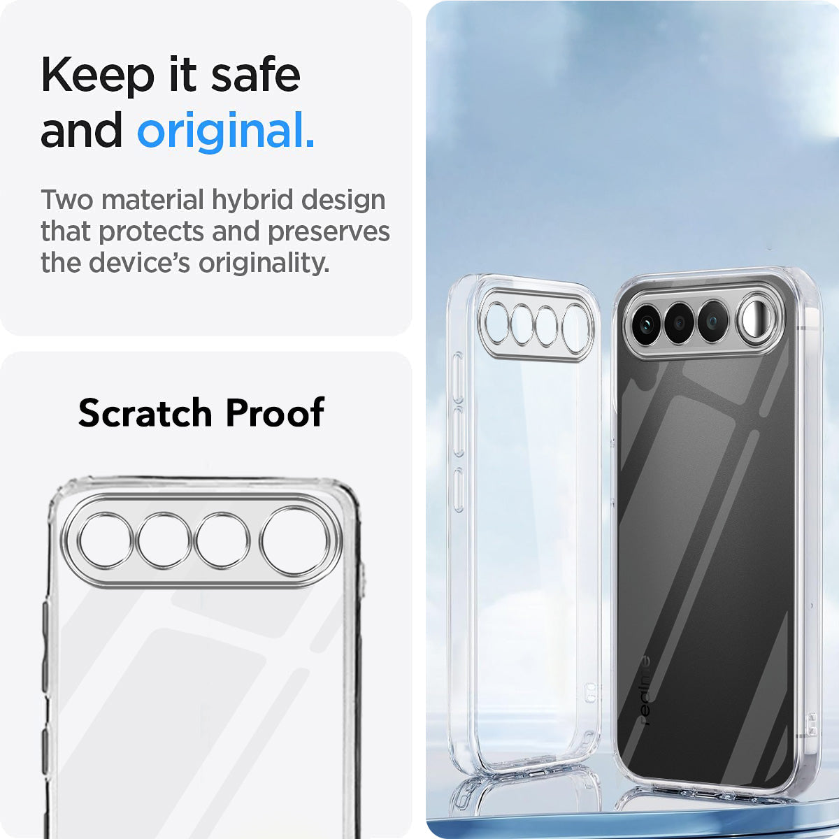 For Realme 16 Back Cover Case Silicone (Clear Shockproof Case with Camera Protection | Soft and Flexible | Transparent)