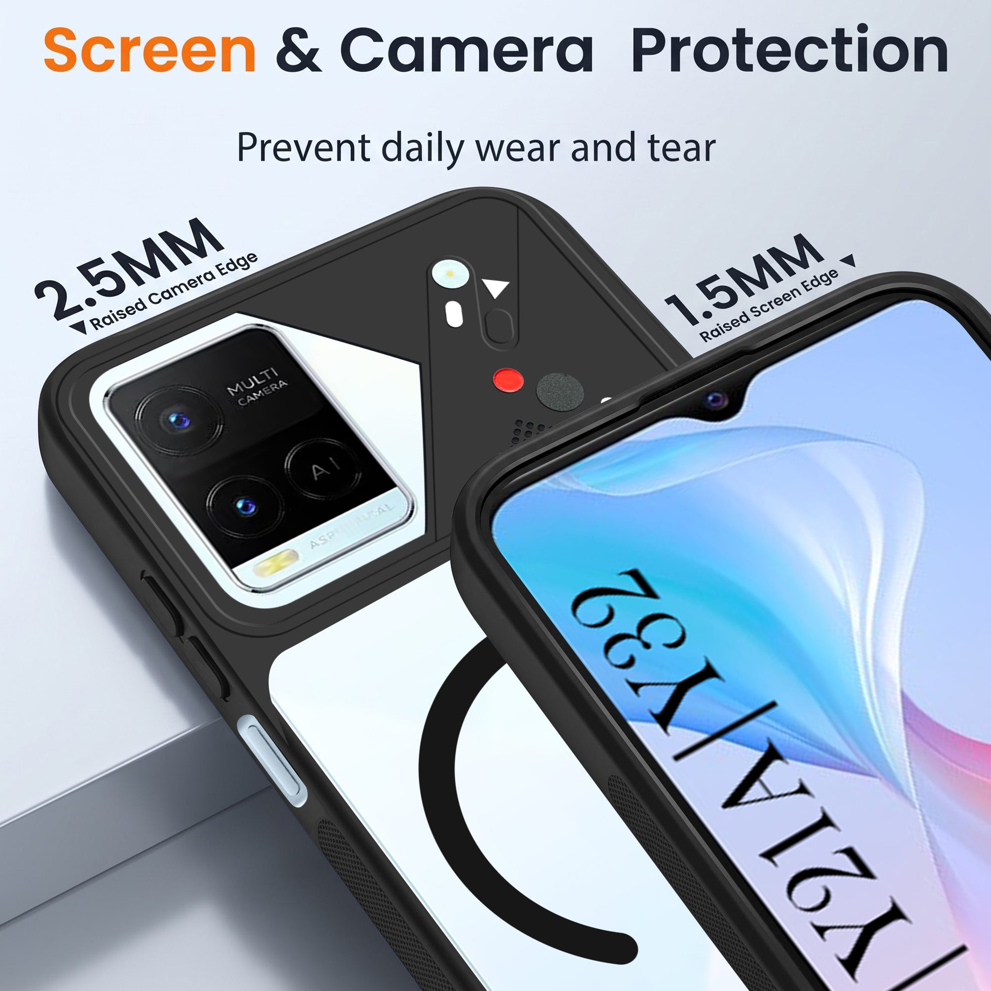 For Vivo Y21e | Vivo Y21A | Vivo Y32 Back Cover Case Lifetime Anti-Yellow Clear (Camera Protection | Side Grip | Wireless MagSafe Compatible)