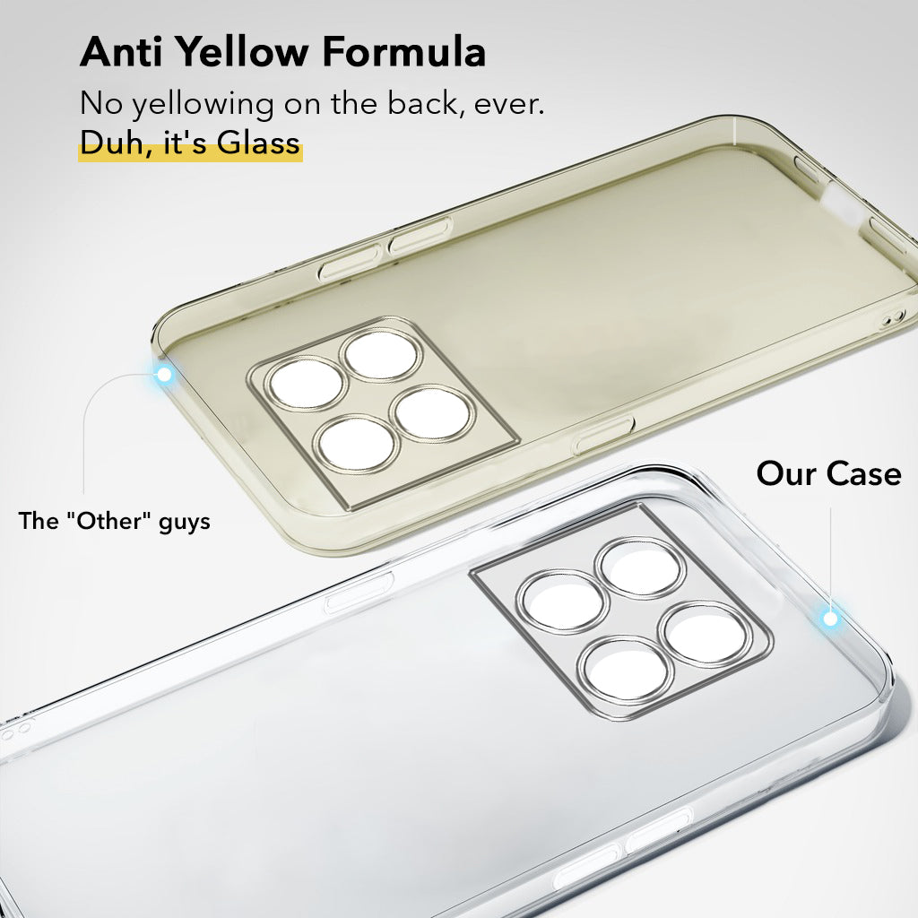 For OnePlus 10T Back Cover Case Lifetime Anti-Yellow Clear (Sleek Hard Crystal | Shockproof and Camera Protection)